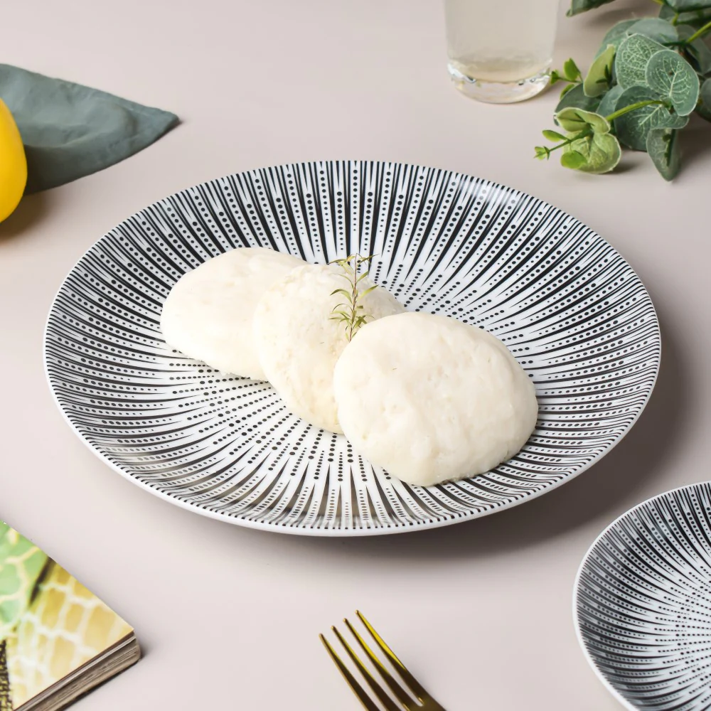Philocaly Linear Patterned Dinner Plate White 10 Inch - Image 3