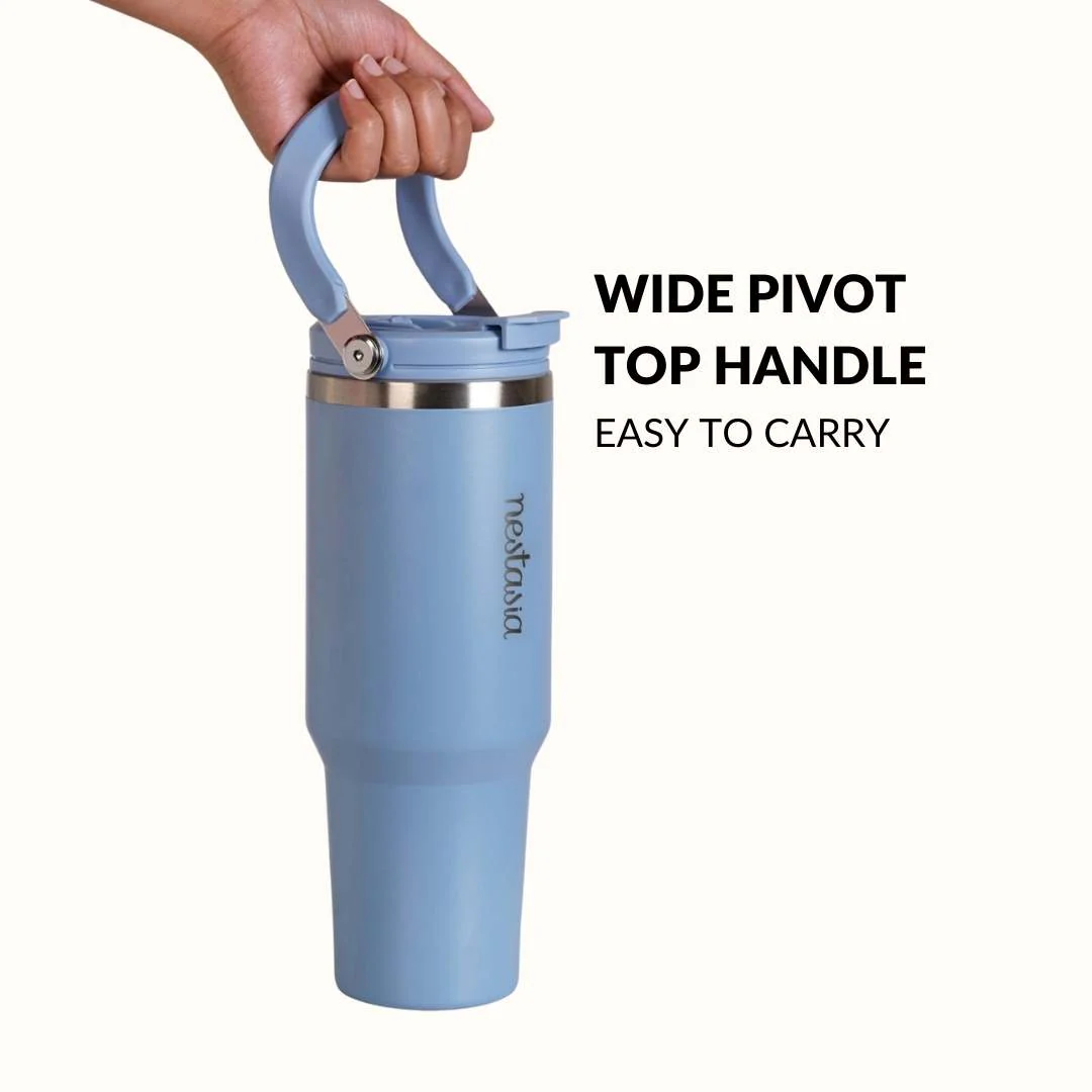 PickSip 40 Insulated Tumbler Bottle With Top Handle Blue Frost 1200ml - Image 3