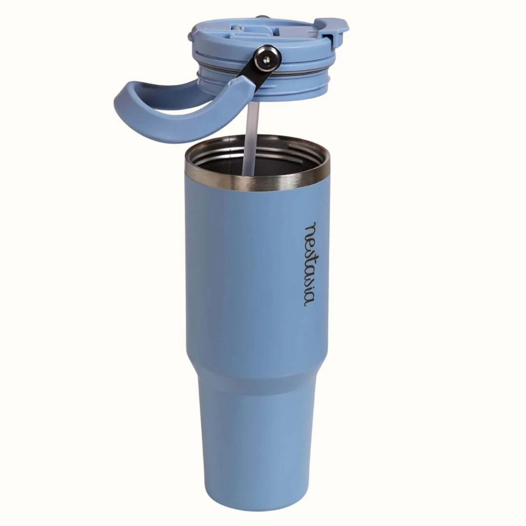 PickSip 40 Insulated Tumbler Bottle With Top Handle Blue Frost 1200ml - Image 9
