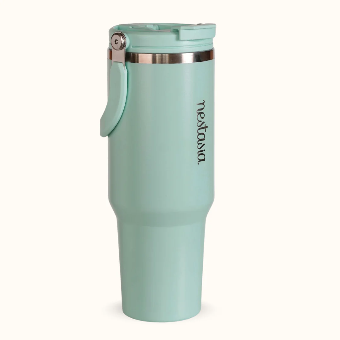 PickSip 40 Insulated Tumbler Bottle With Top Handle Coastal Malibu Blue 1200ml
