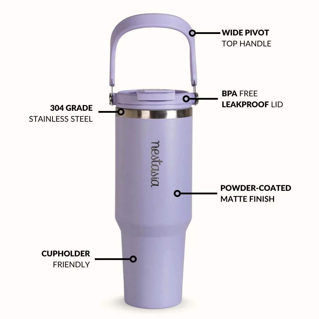 PickSip 40 Insulated Tumbler Bottle With Top Handle Periwinkle 1200ml - Image 7