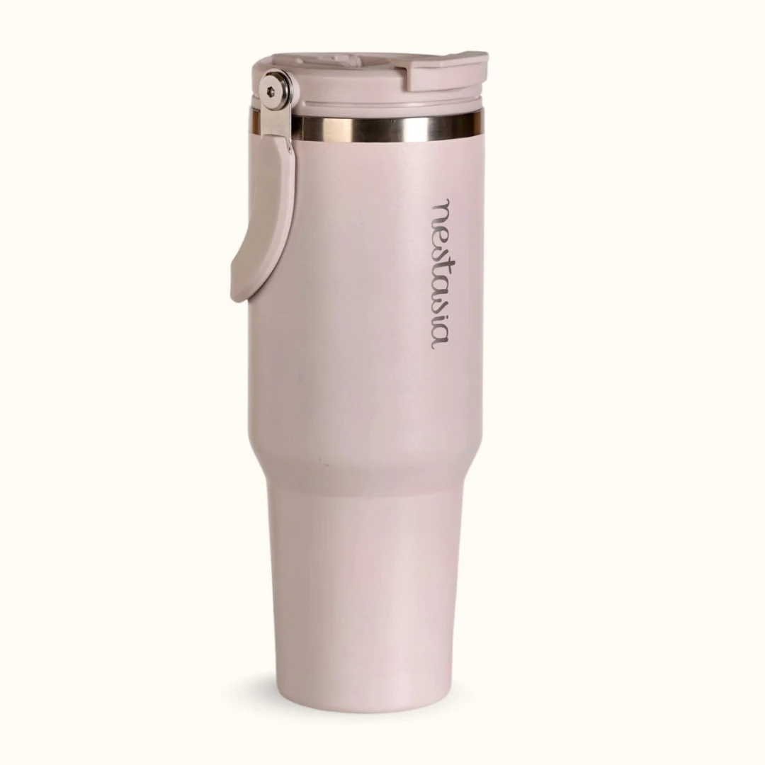 PickSip 40 Insulated Tumbler Bottle With Top Handle Rosy Taupe 1200ml