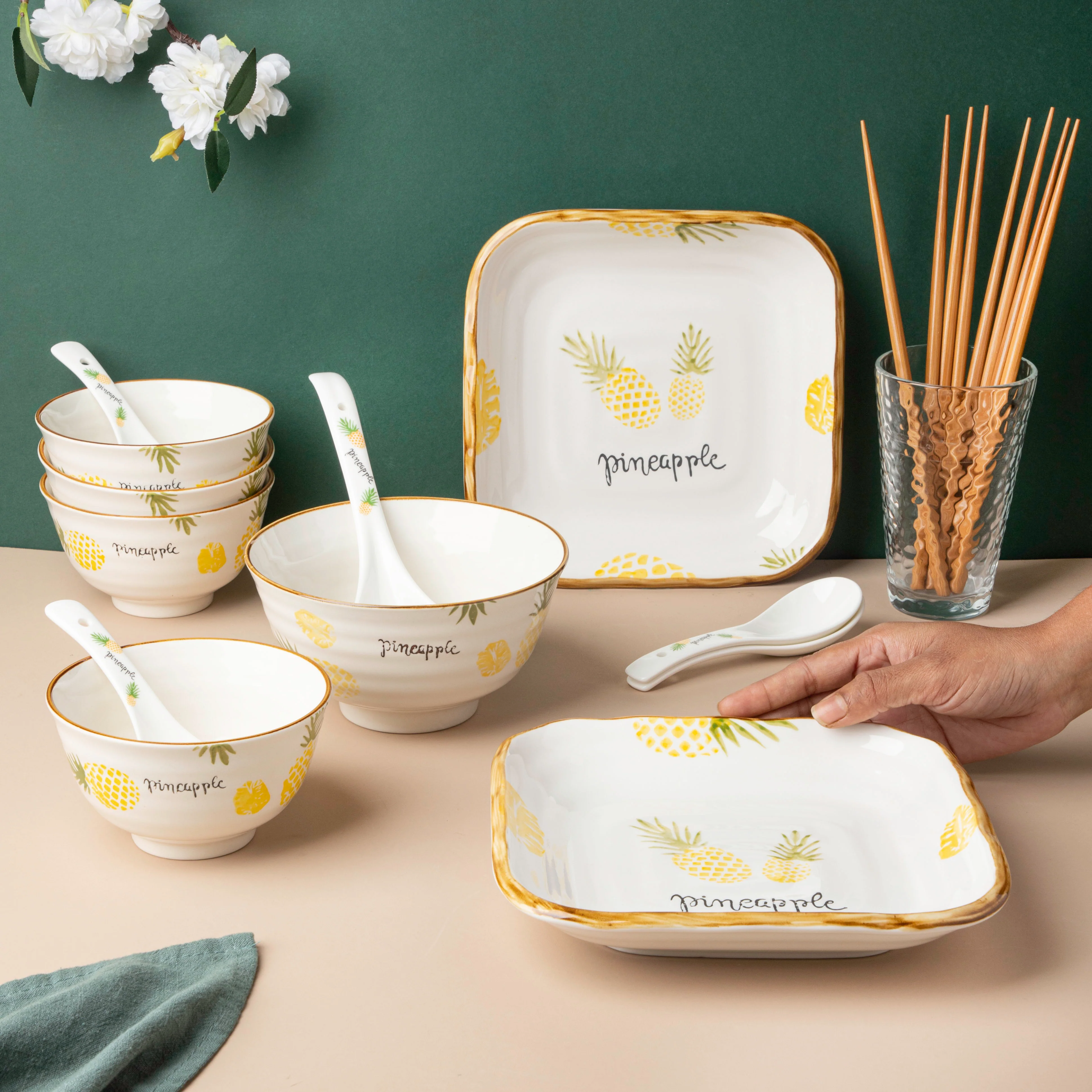 Pineapple 16 piece Soup Set For 4 - Image 2