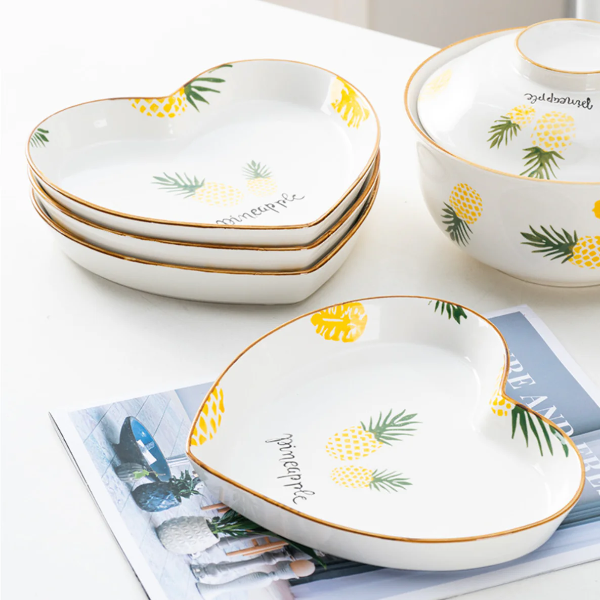 Pineapple Heart Snack Set For 4 - Image 6