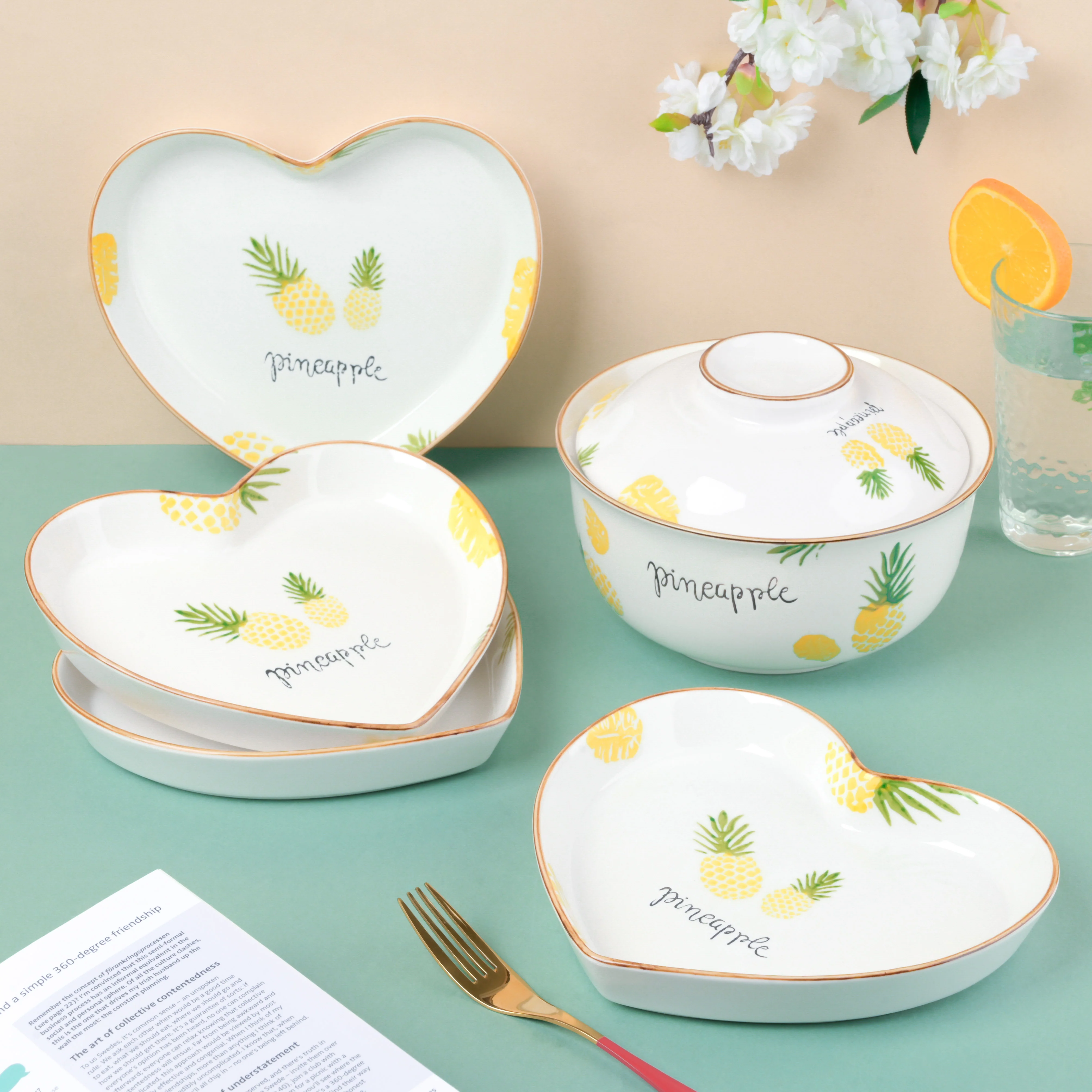 Pineapple Heart Supper Set For 4 - Image 7