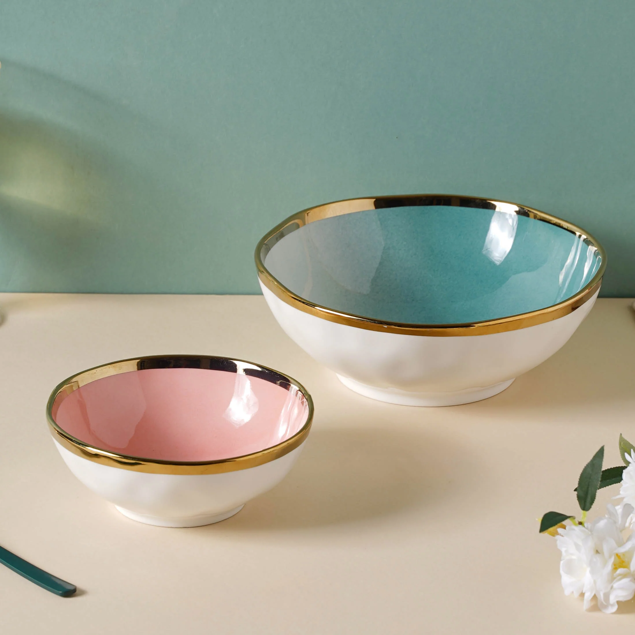 Pink and Green Ombre 22 Piece Dinner Set For 6 - Image 11