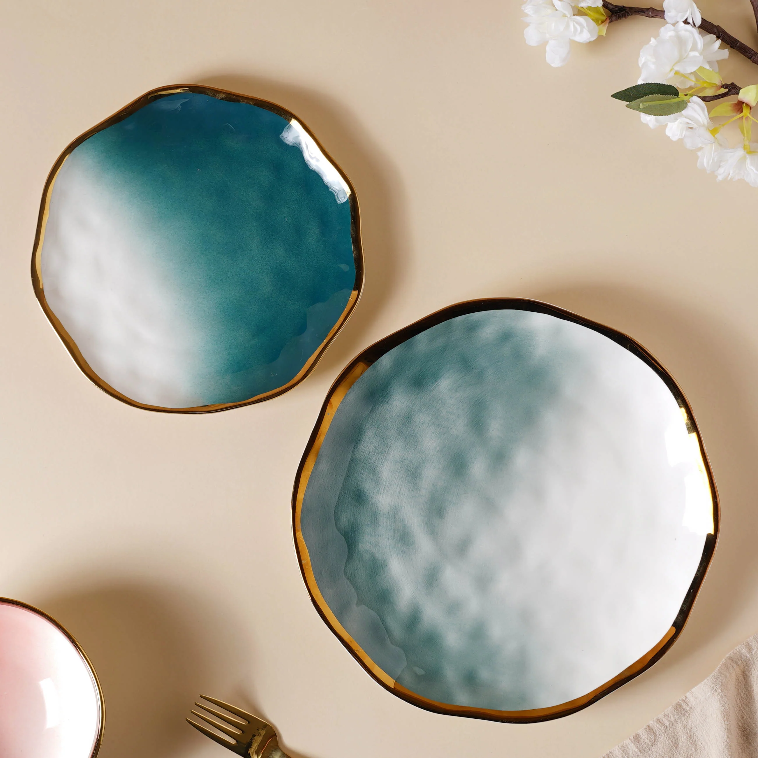 Pink and Green Ombre 22 Piece Dinner Set For 6 - Image 12