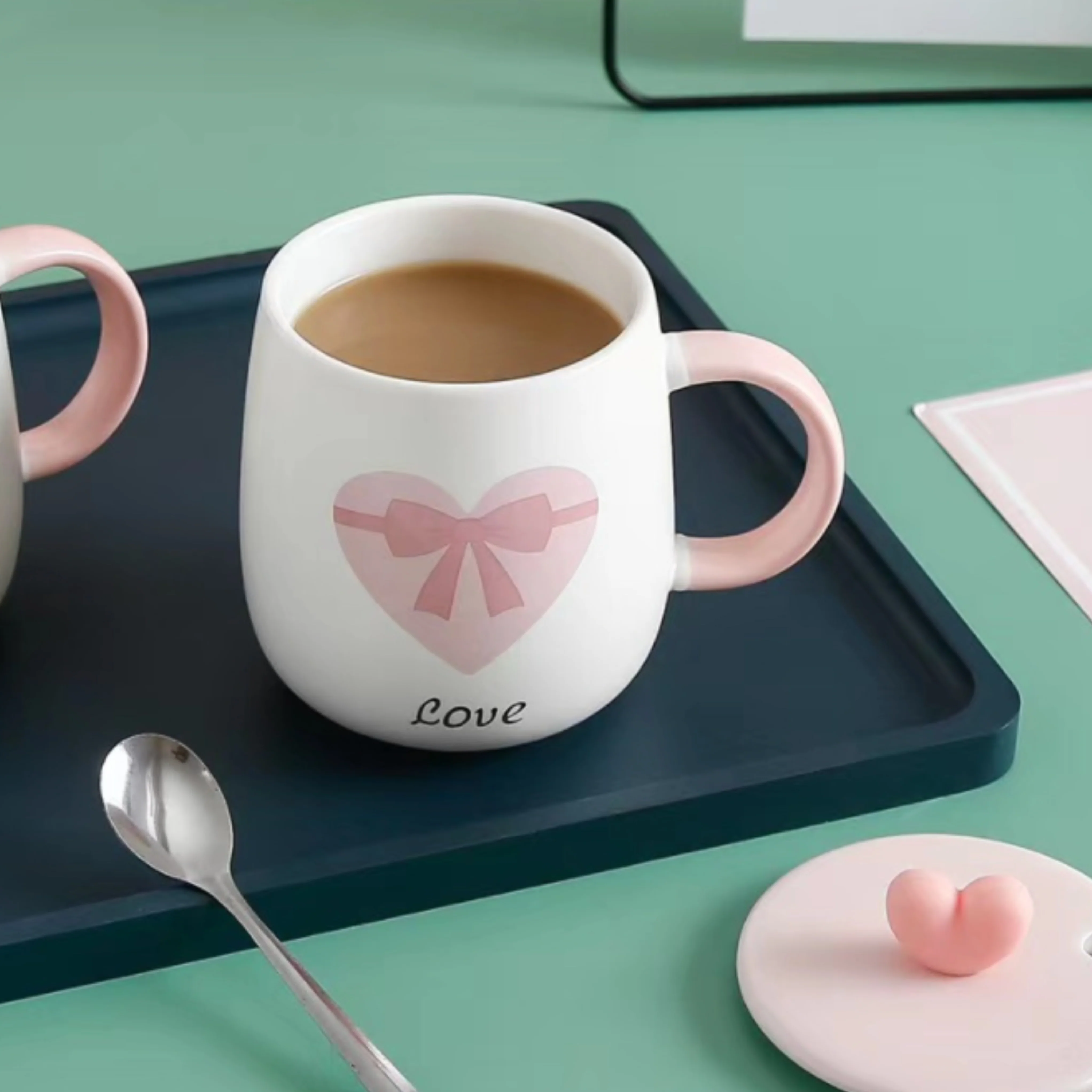 Pink And White Mug - Image 4