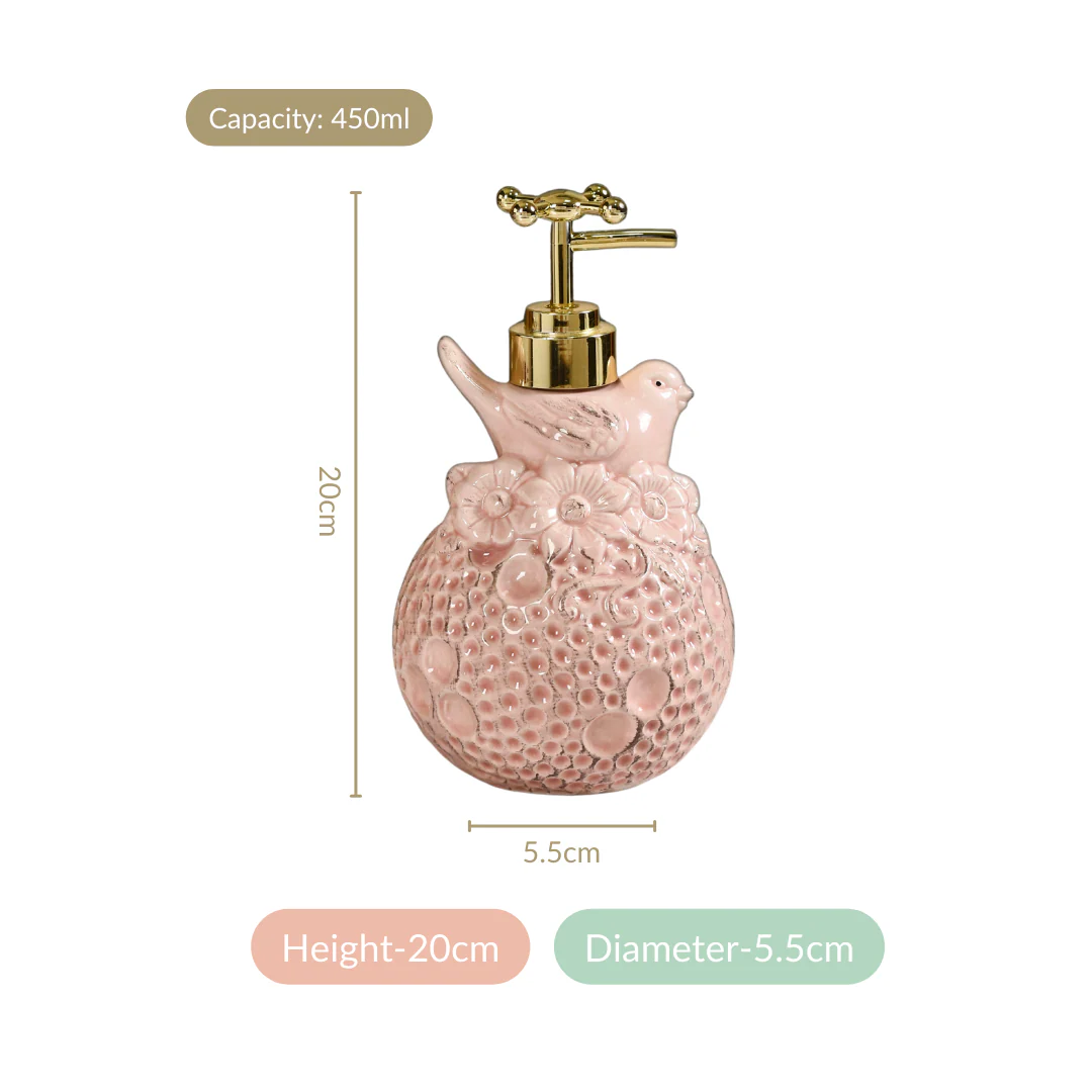 Pink Bird Embossed Liquid Dispenser - Image 6