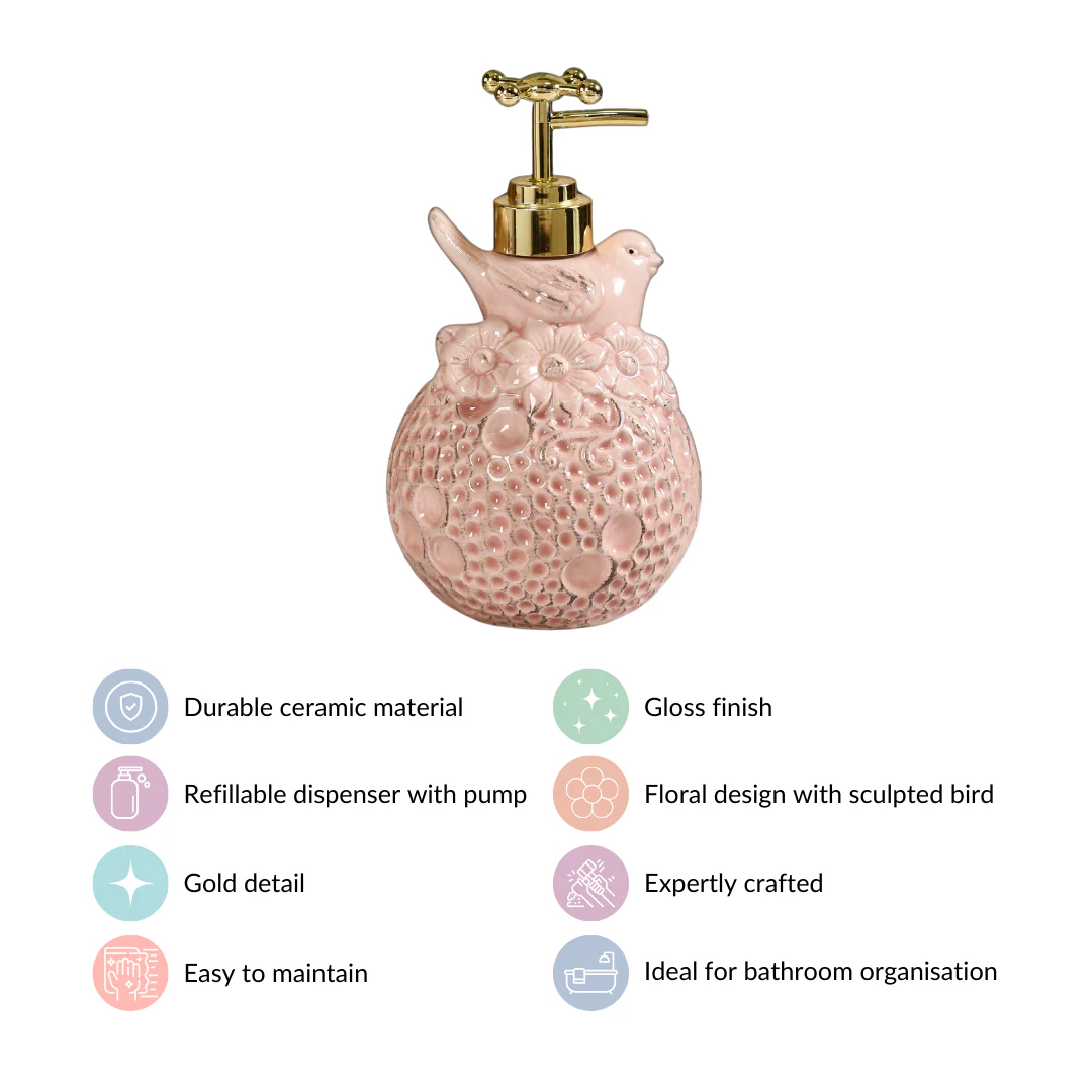 Pink Bird Embossed Liquid Dispenser - Image 7