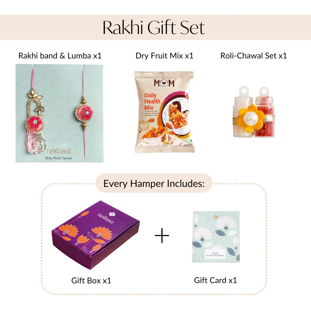 Pink Blush Rakhi Lumba Set - Image 5