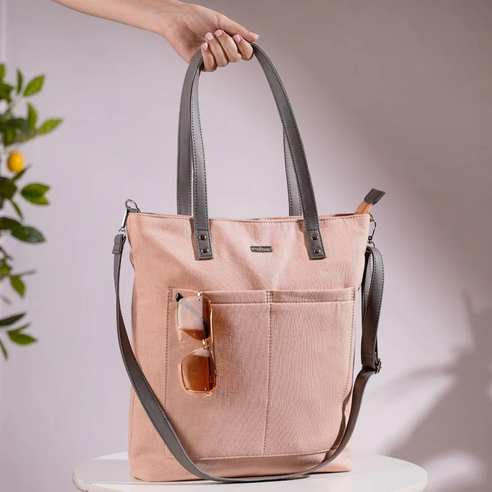 Pink Canvas Tote Bag - Image 9