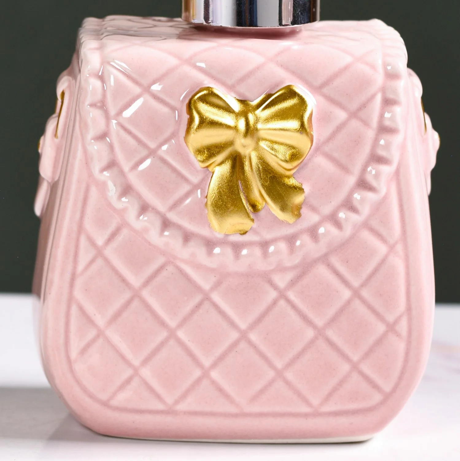 Pink Ceramic Bag Shaped Bath Set Of 3 - Image 10