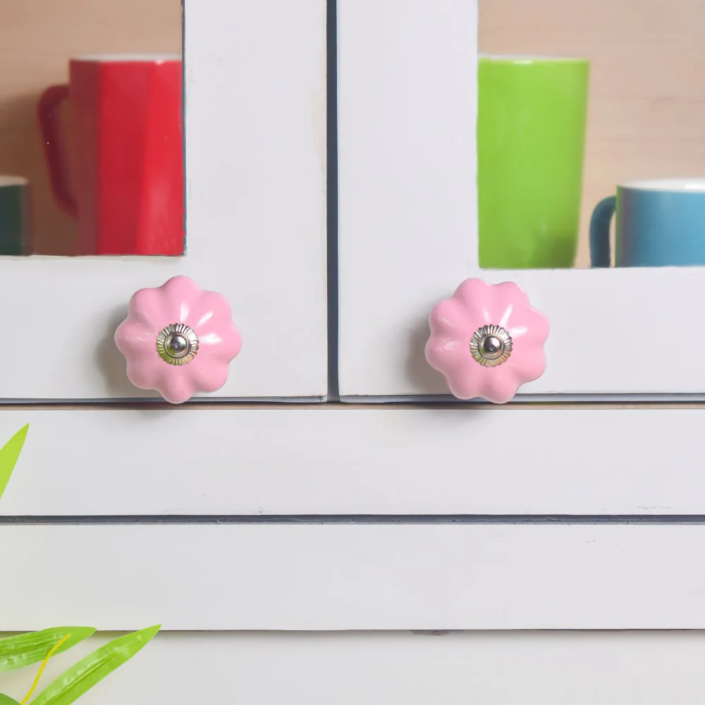 Pink Ceramic Door Knob Pink Set Of 6 - Image 5