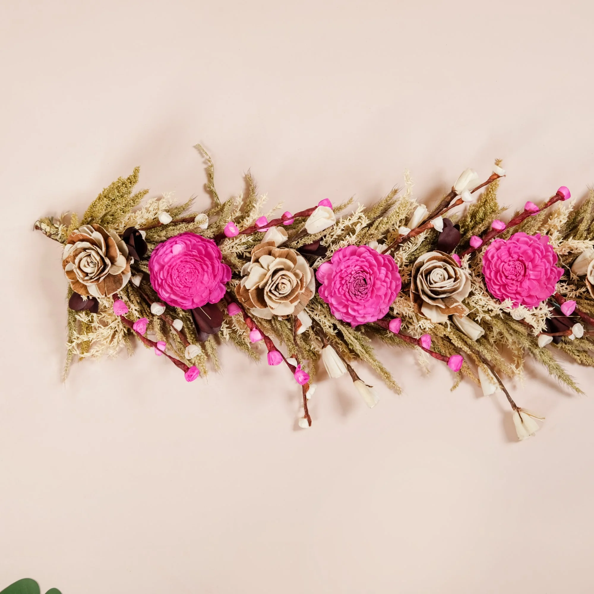 Pink Eco Friendly Decorative Dried Flower Set Of 2 - Image 7
