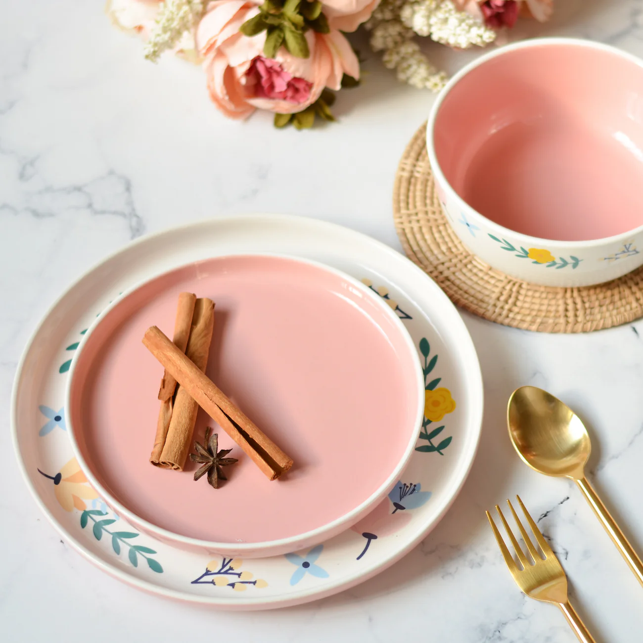 Pink Floral Plates - Image 7