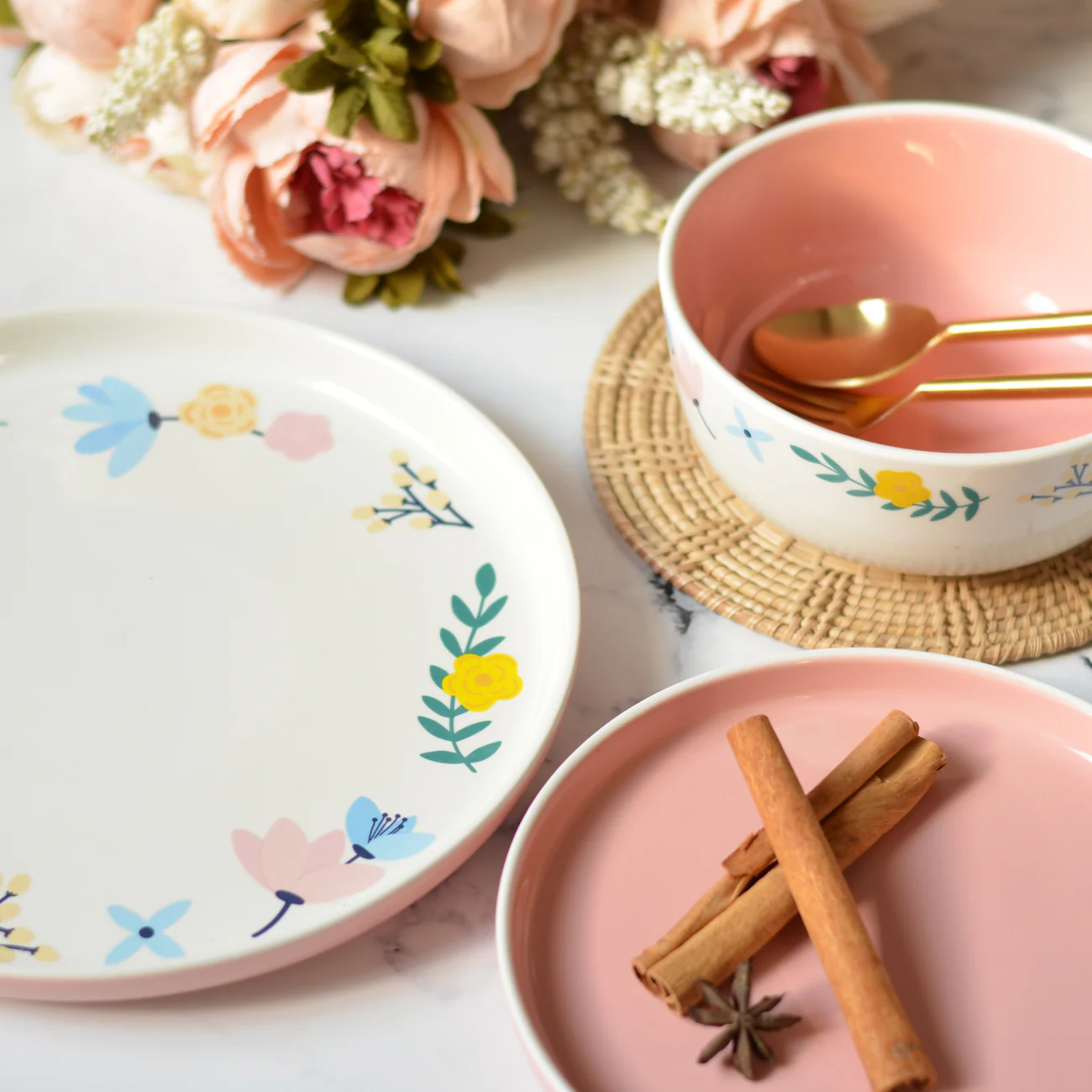 Pink Floral Plates - Image 9