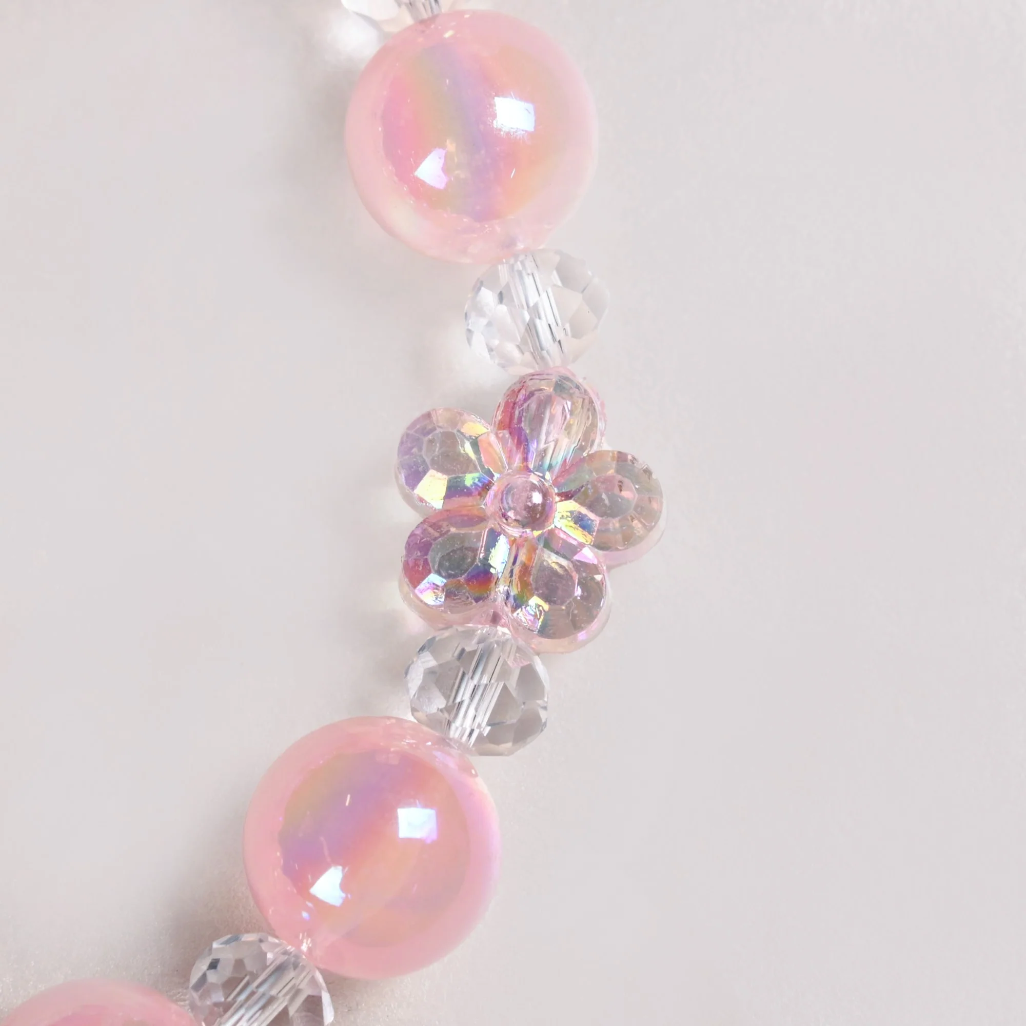 Pink Garden Charm Keyring With Beads - Image 5