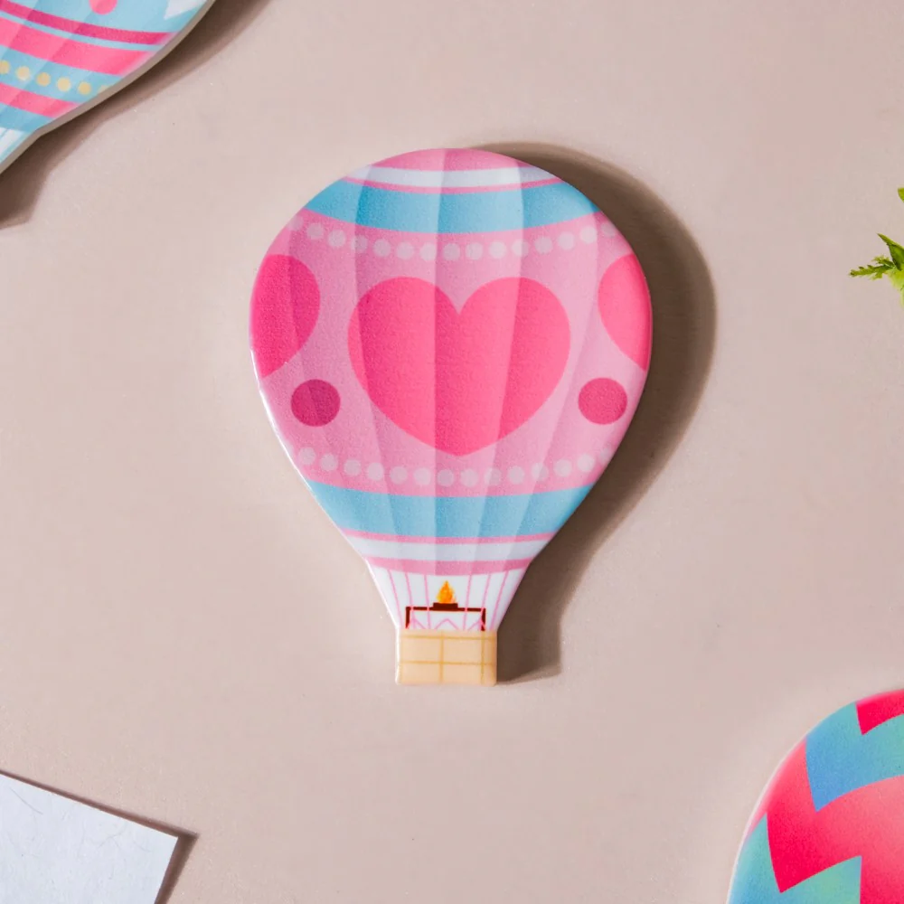 Pink Heart Hot Air Balloon Fridge Magnet - Image 3