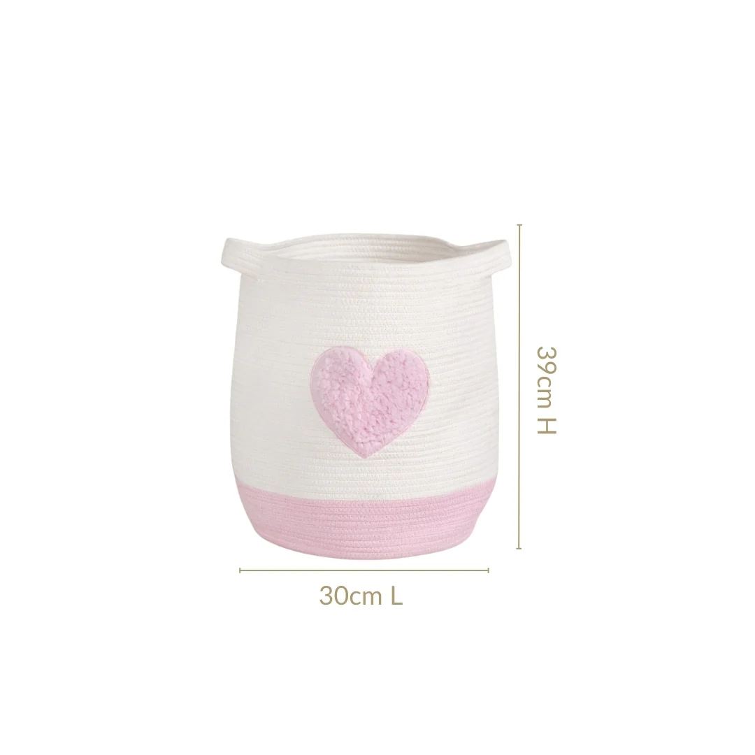 Pink Heart Storage Basket 39cm - Image 4