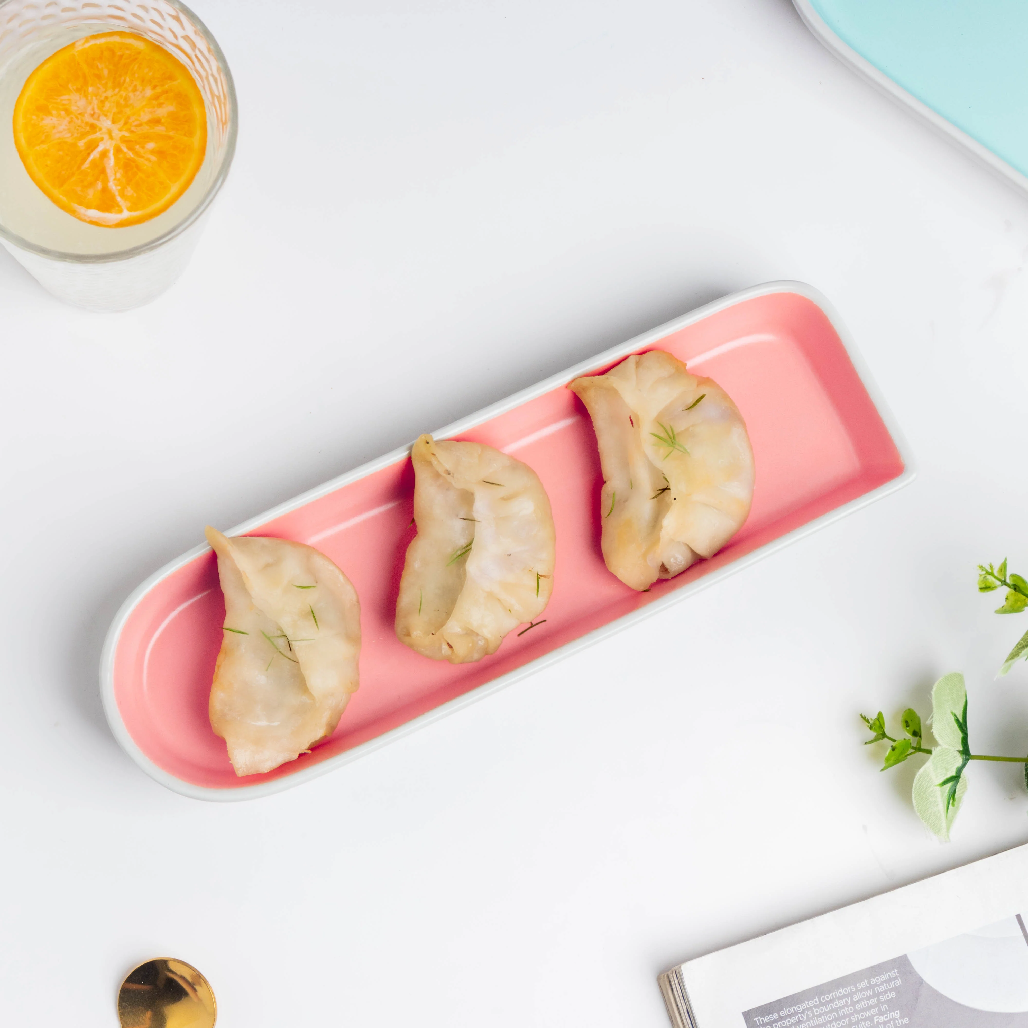 Pink Long Plate 9 Inch