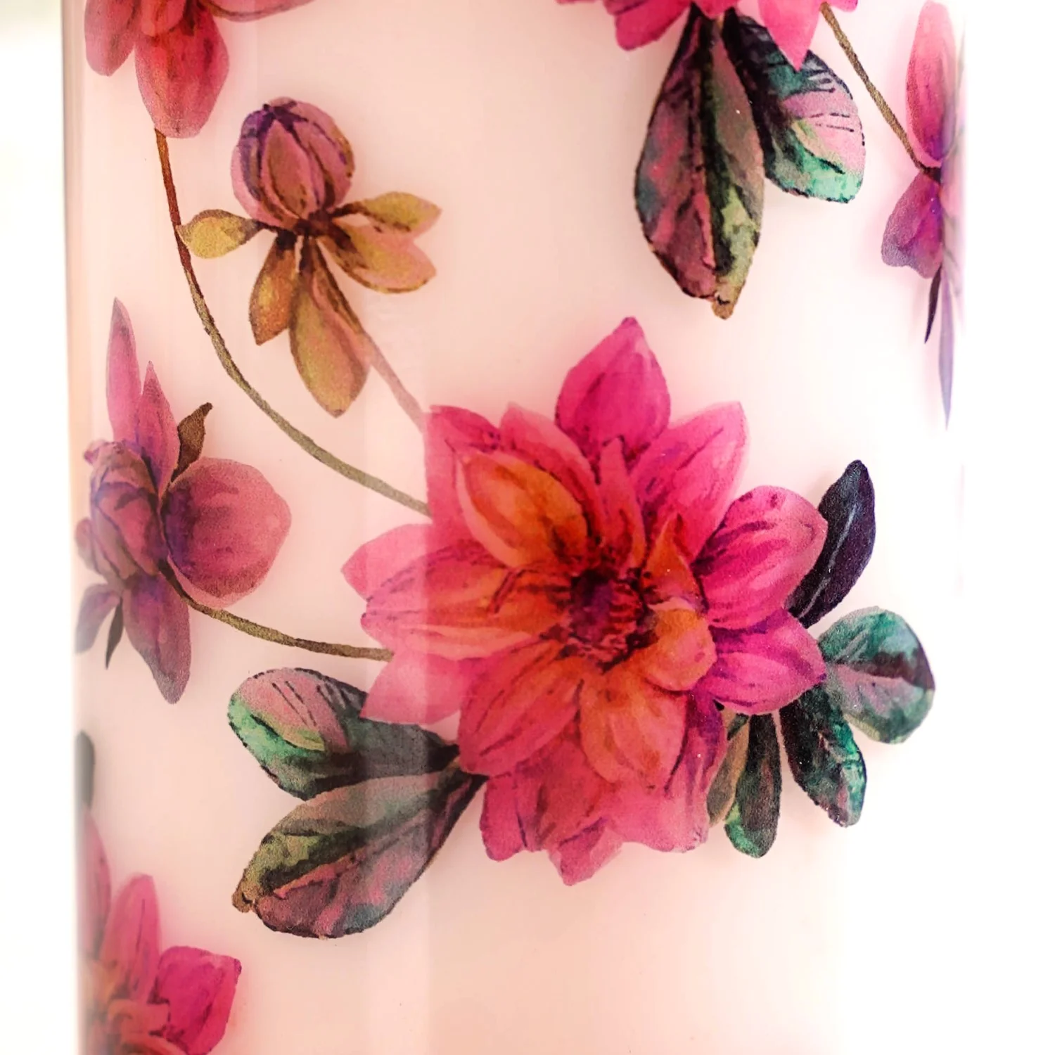 Pink Lotus Borosilicate Glass Leakproof Water Bottle 1000ml - Image 8