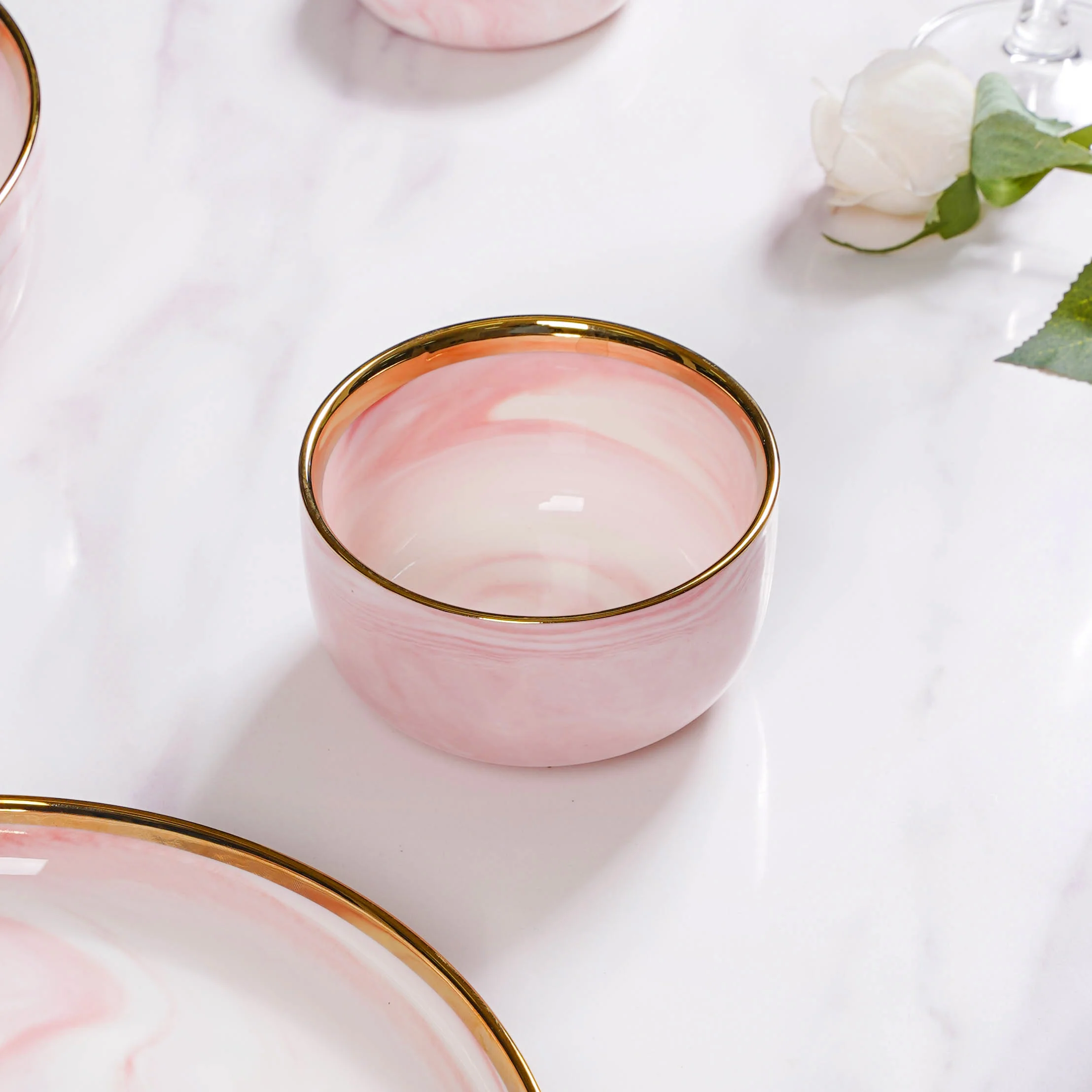 Pink Marble 26 Piece Dinnerware For 6 - Image 14