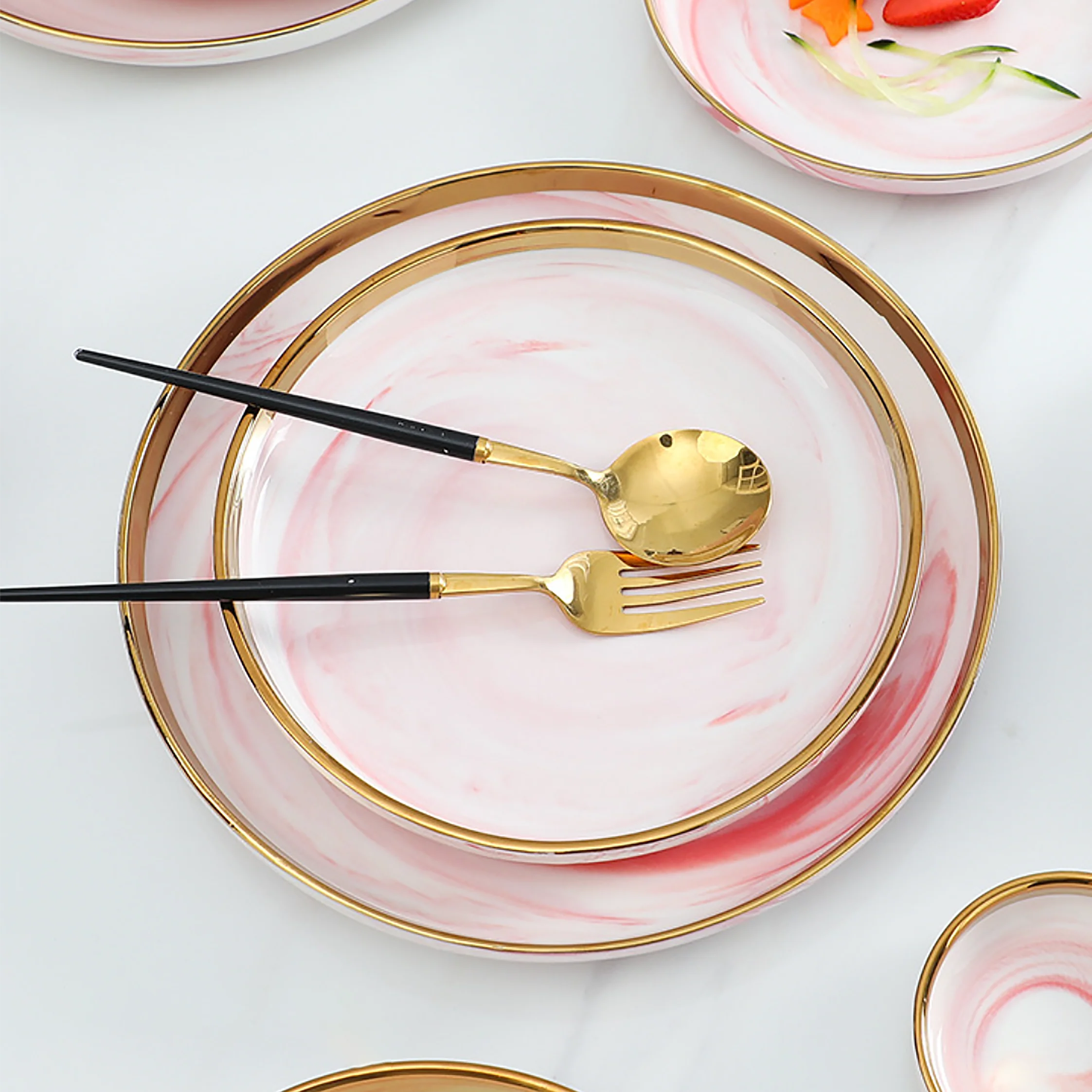 Pink Marble Salad Plate - Image 3