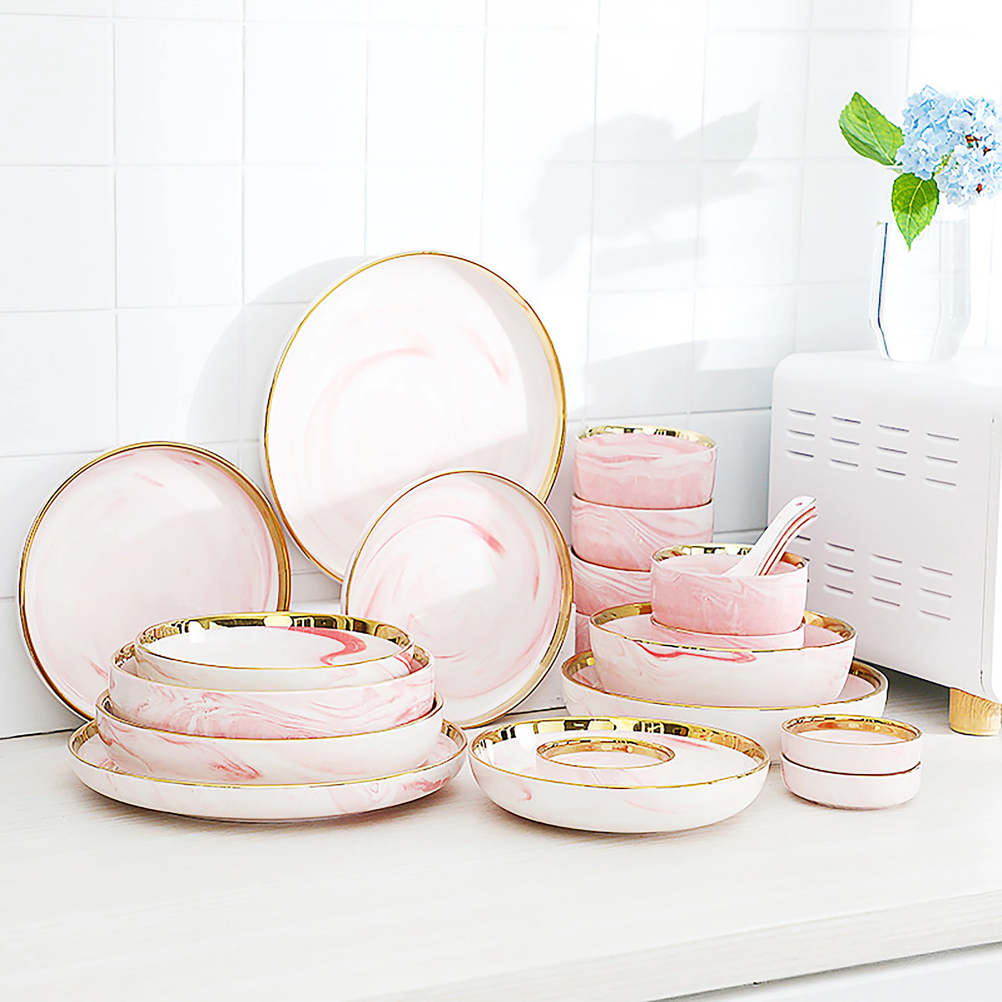 Pink Marble Salad Plate - Image 8