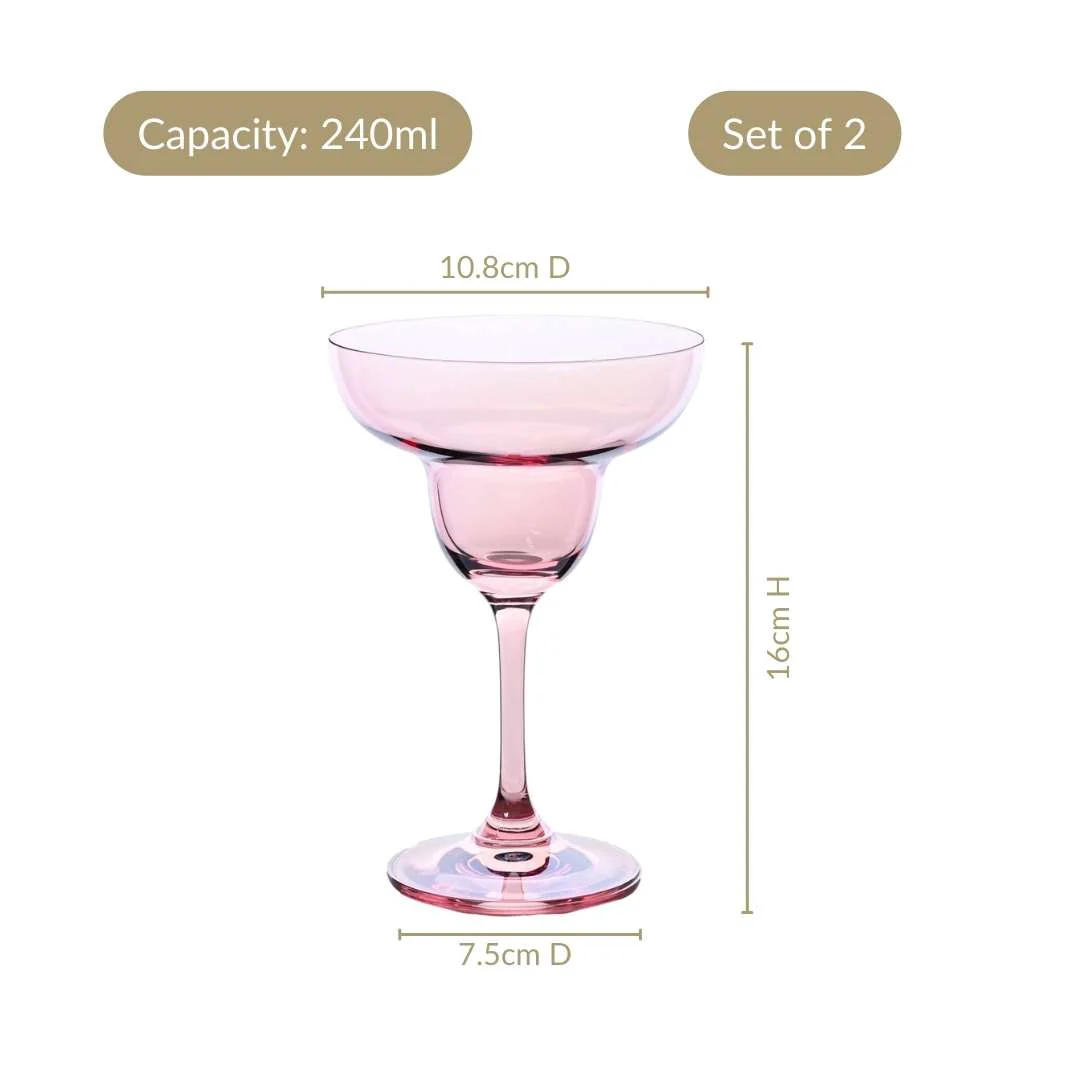 Pink Margarita Glass Set Of 2 240ml - Image 4