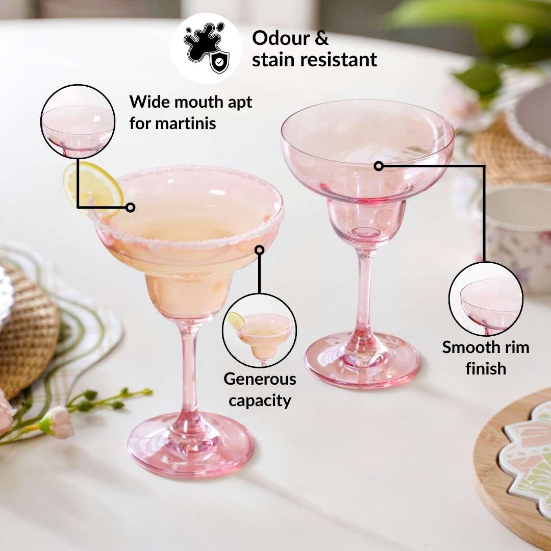 Pink Margarita Glass Set Of 2 240ml - Image 5