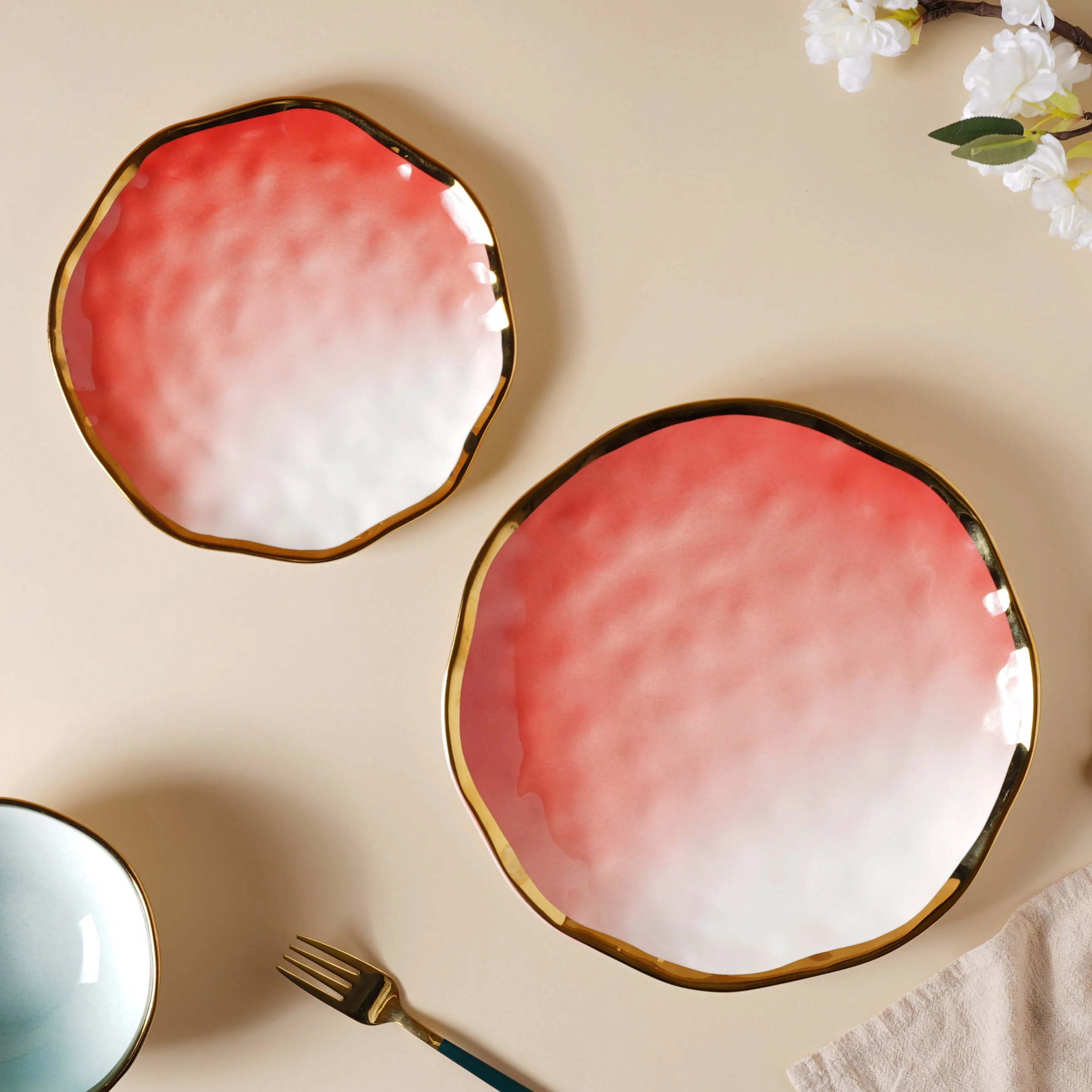 Pink Ombre 21 Piece Dinner Set For 6 - Image 4