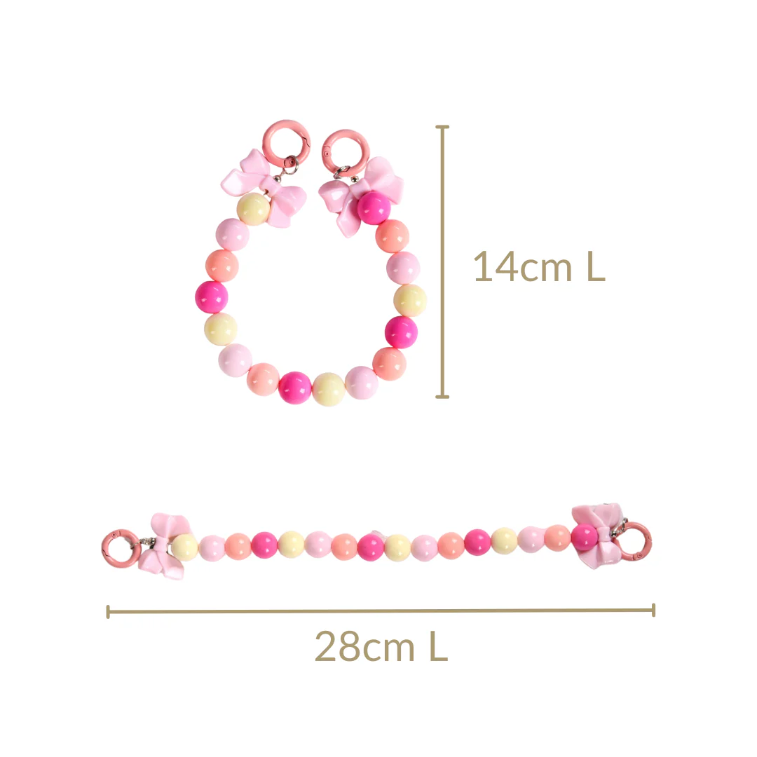 Pink Paradise Beaded Keychain - Image 4