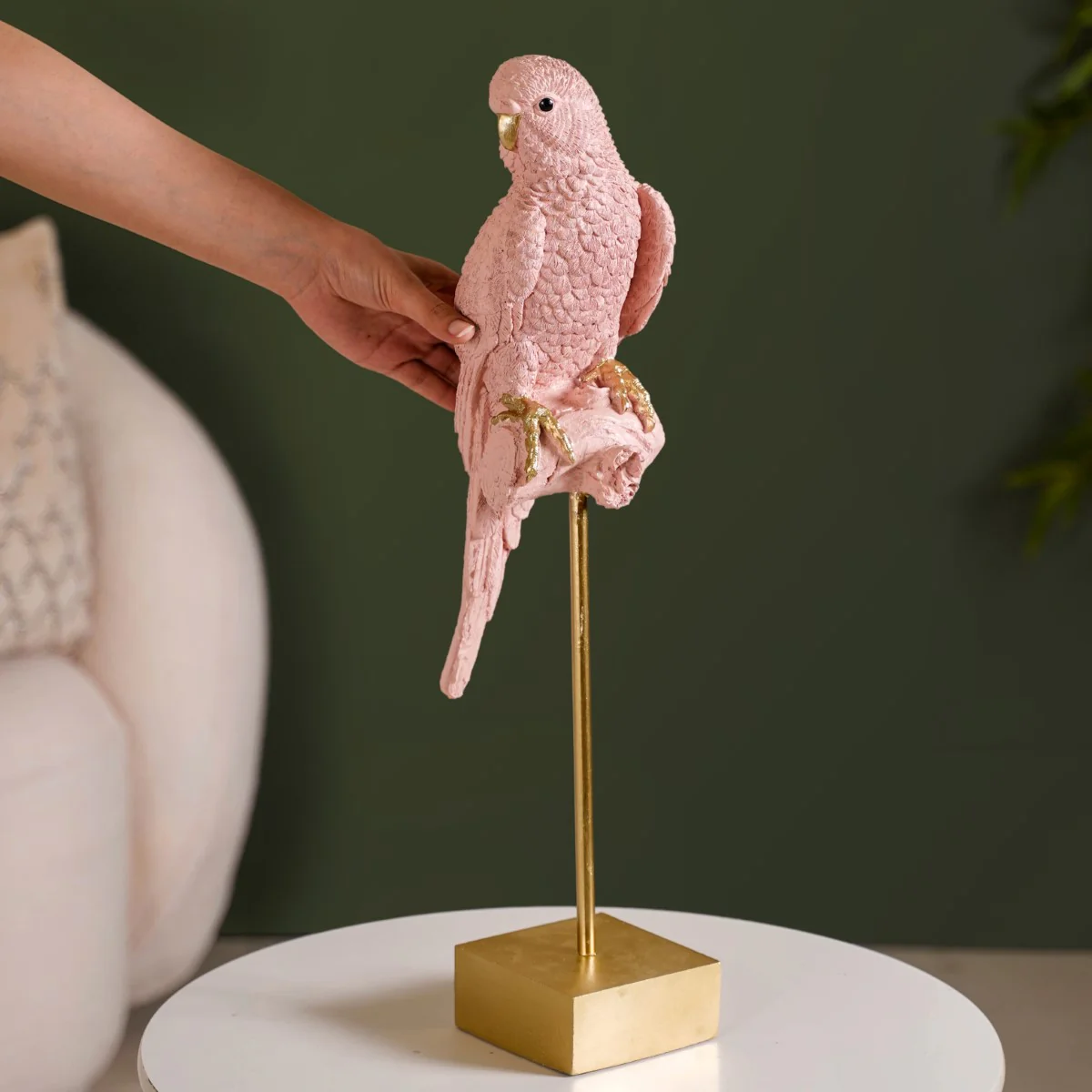 Pink Parakeet Showpiece With Stand - Image 3