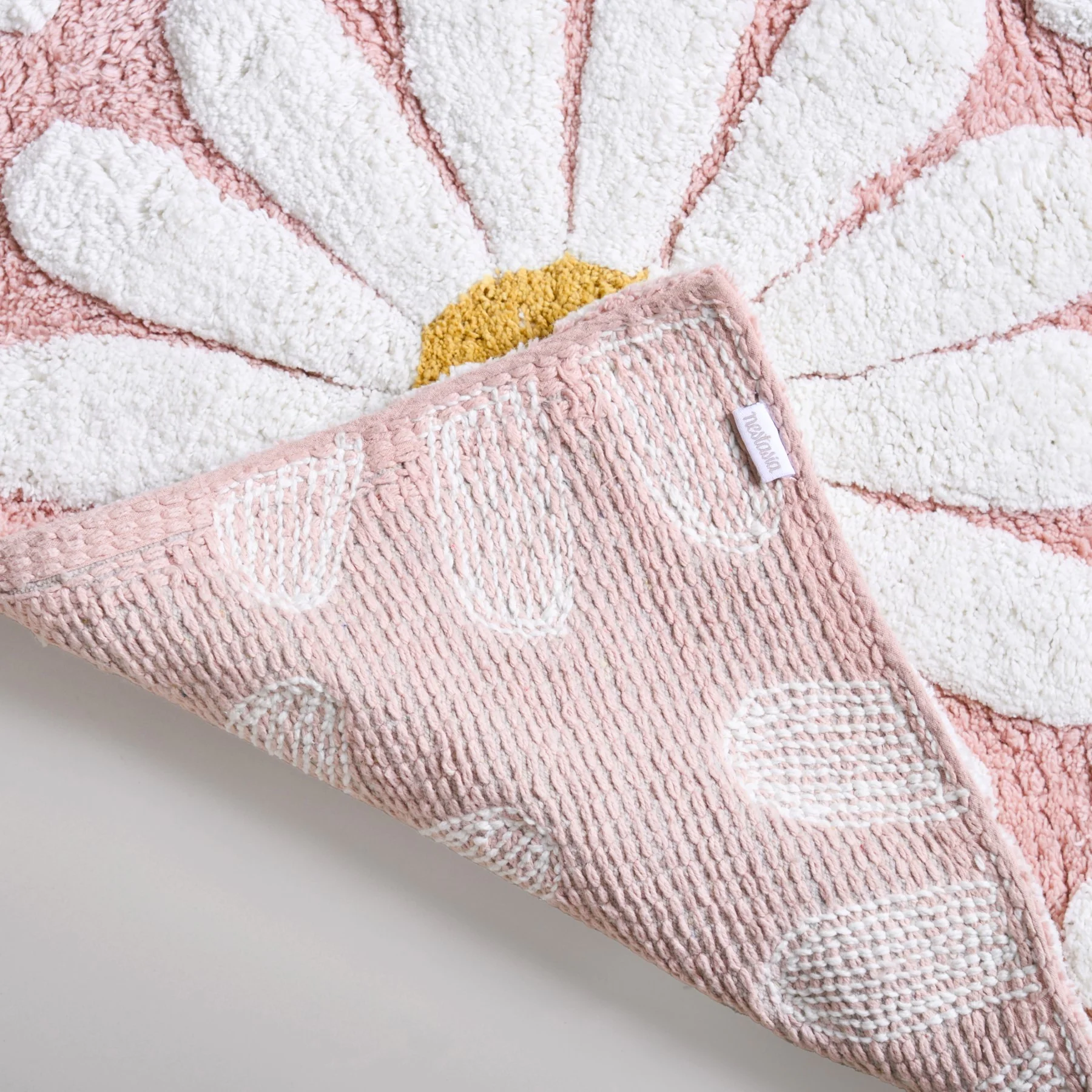Pink Roseate Cotton Anti Slip Floor Mat 85x53cm - Image 5