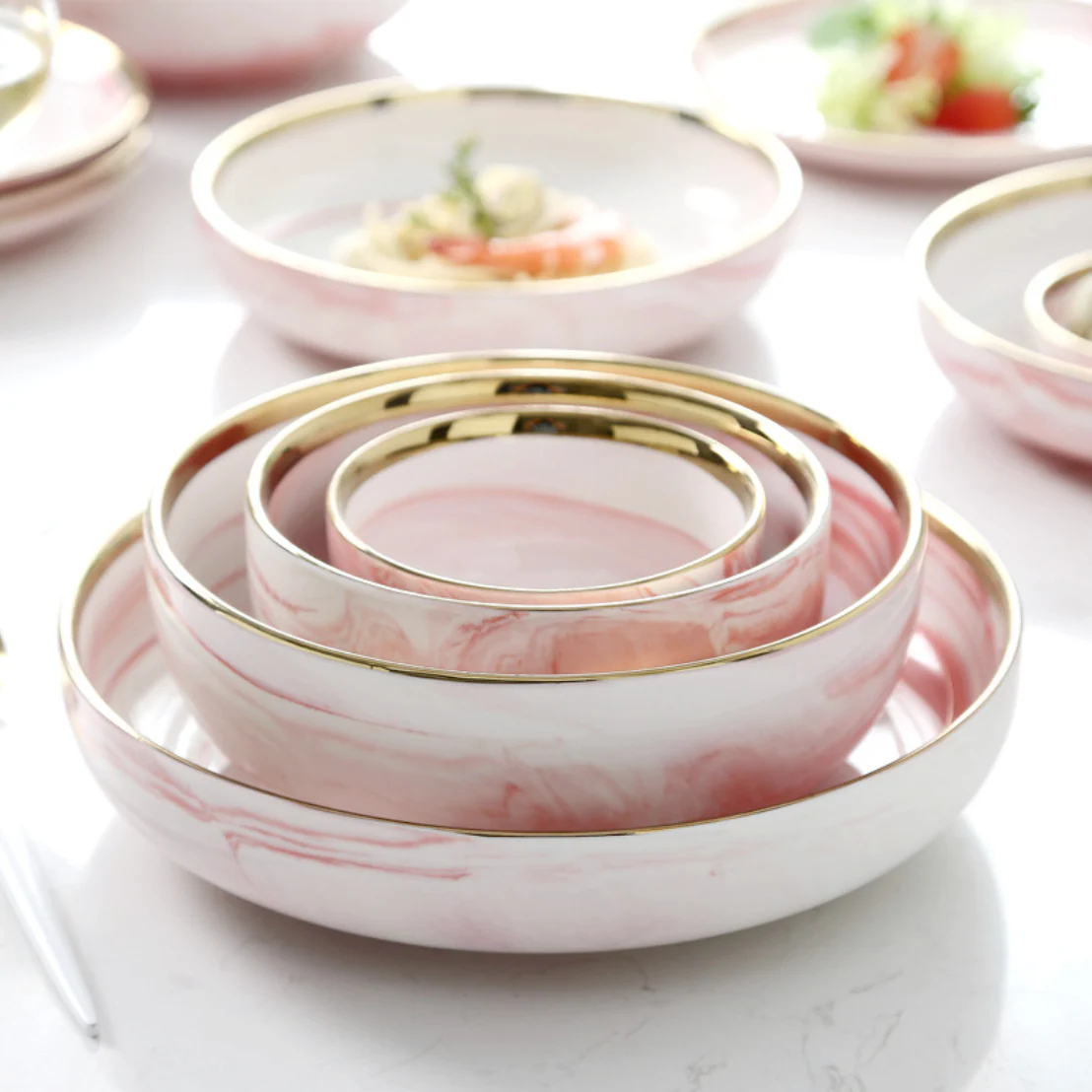 Pink Marble Bowls - Image 4