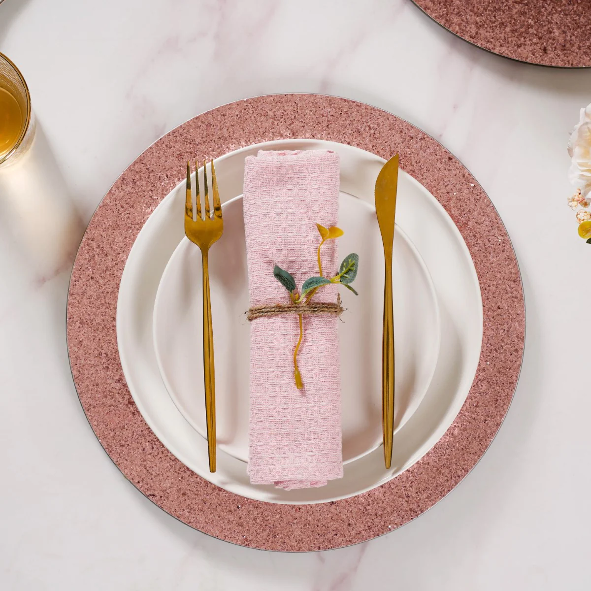 Pink Shimmer Charger Plate Set Of 6 13 Inch - Image 11