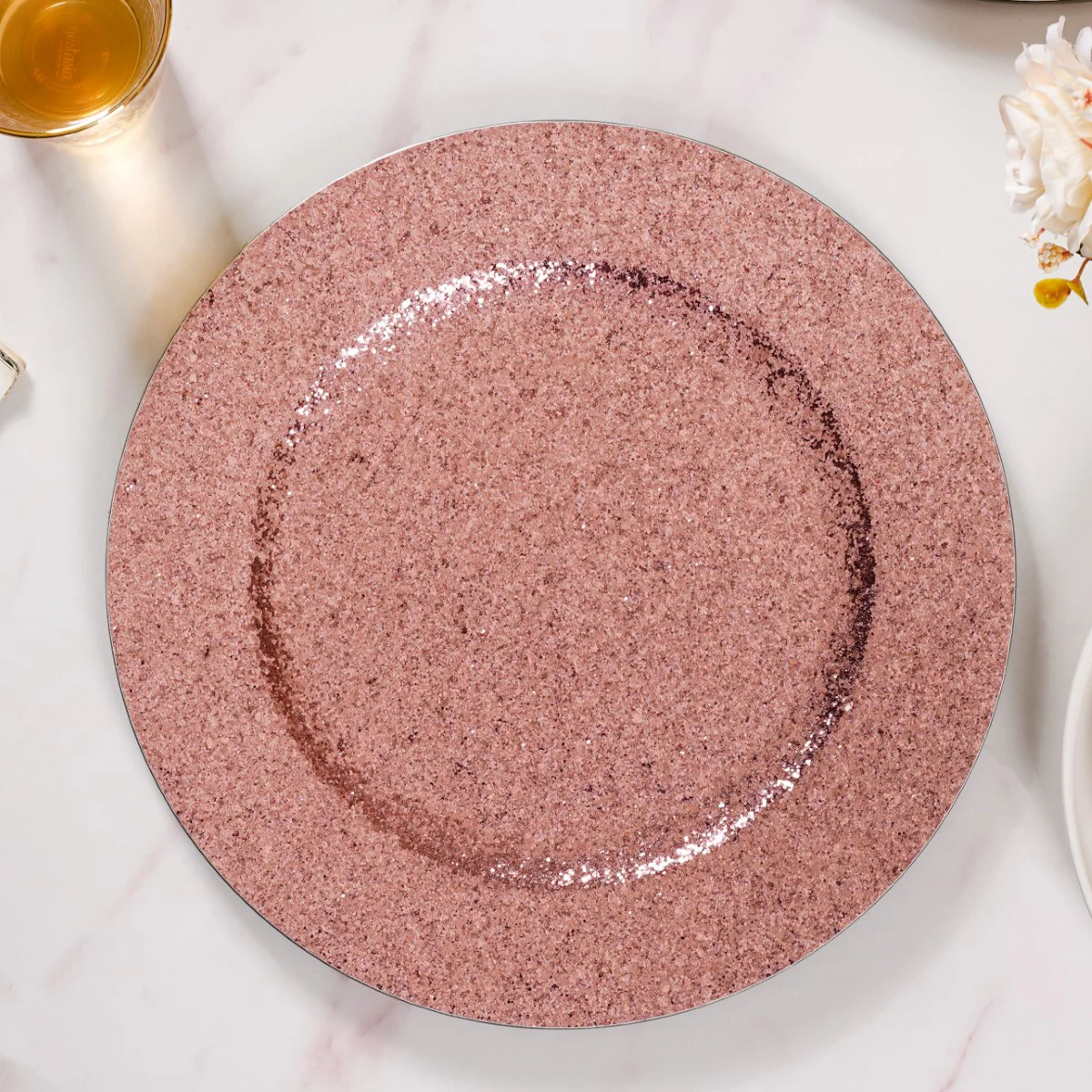 Pink Shimmer Charger Plate Set Of 6 13 Inch - Image 12