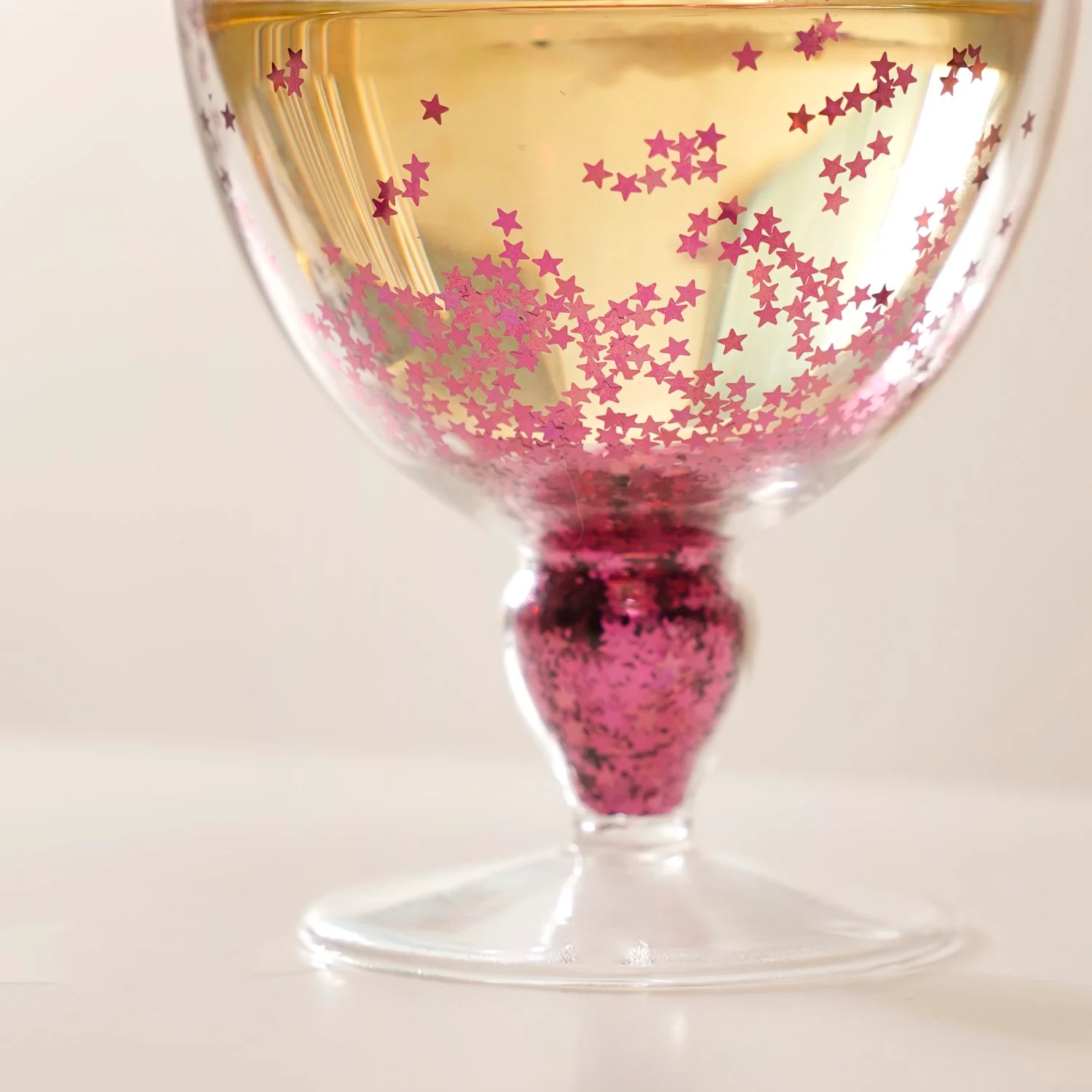 Pink Star Confetti Filled Double Wall Stem Glass Set Of 2 250ml - Image 8