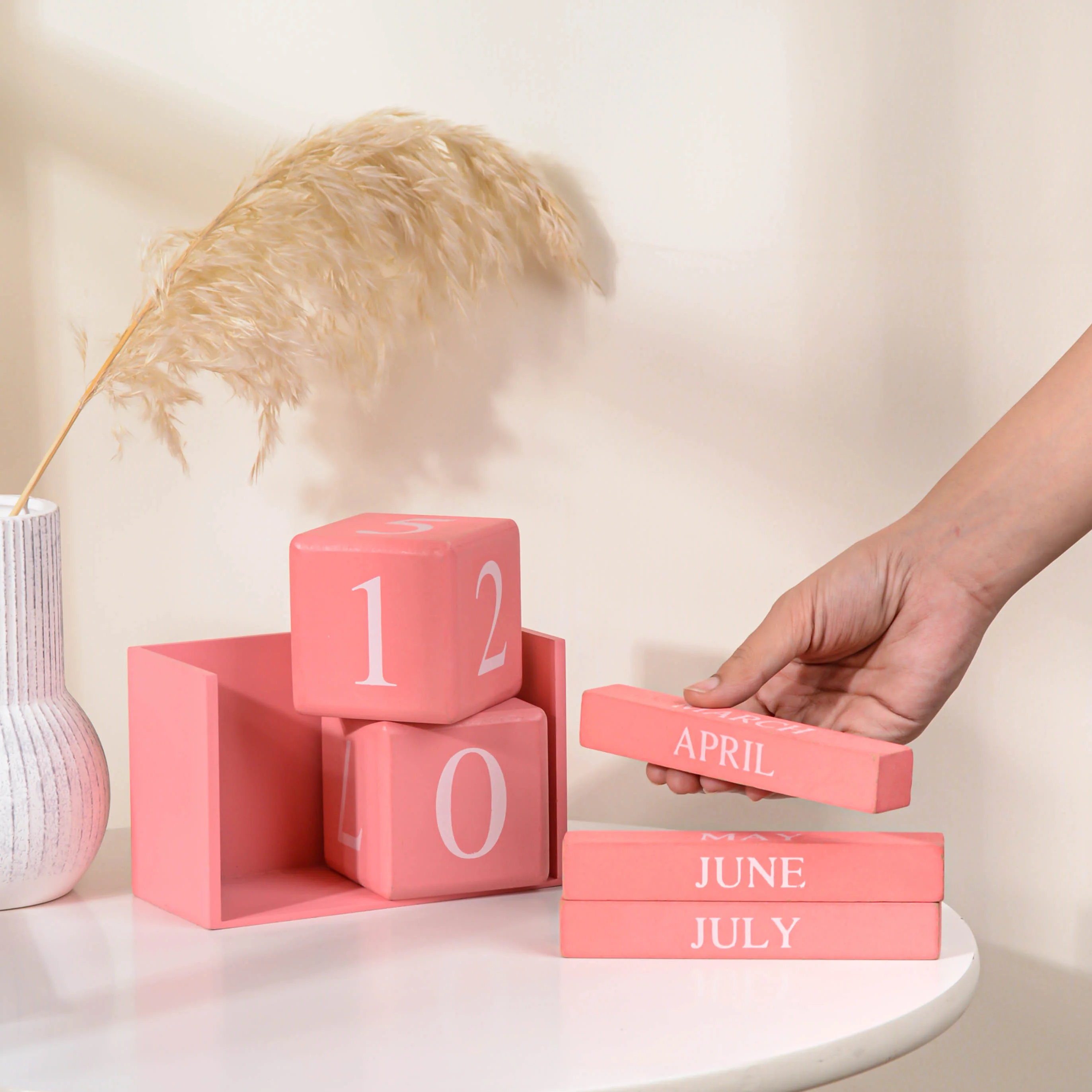 Pink Wooden Table Calendar - Image 13