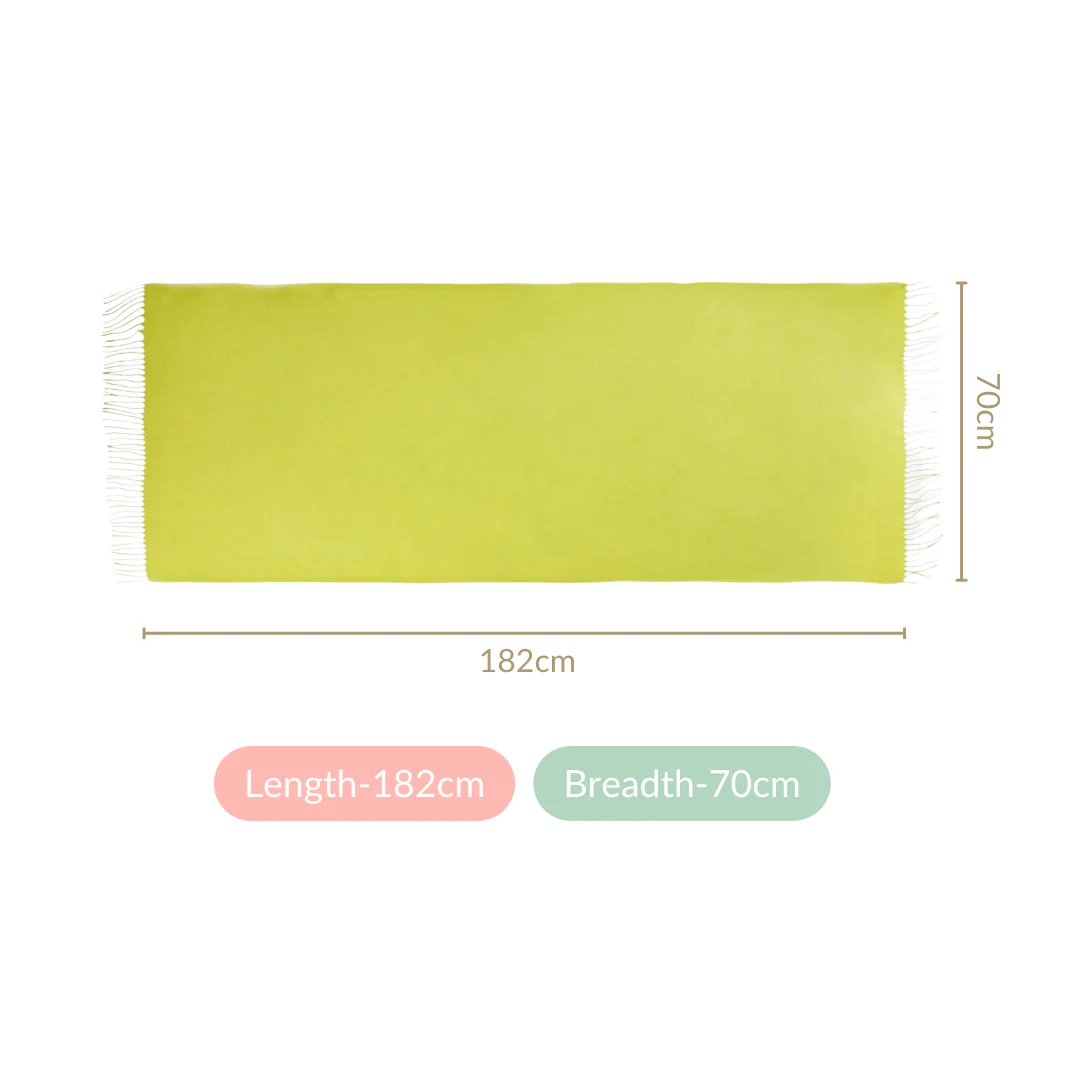 Pistachio Green Ladies Scarf With Fringes - Image 5