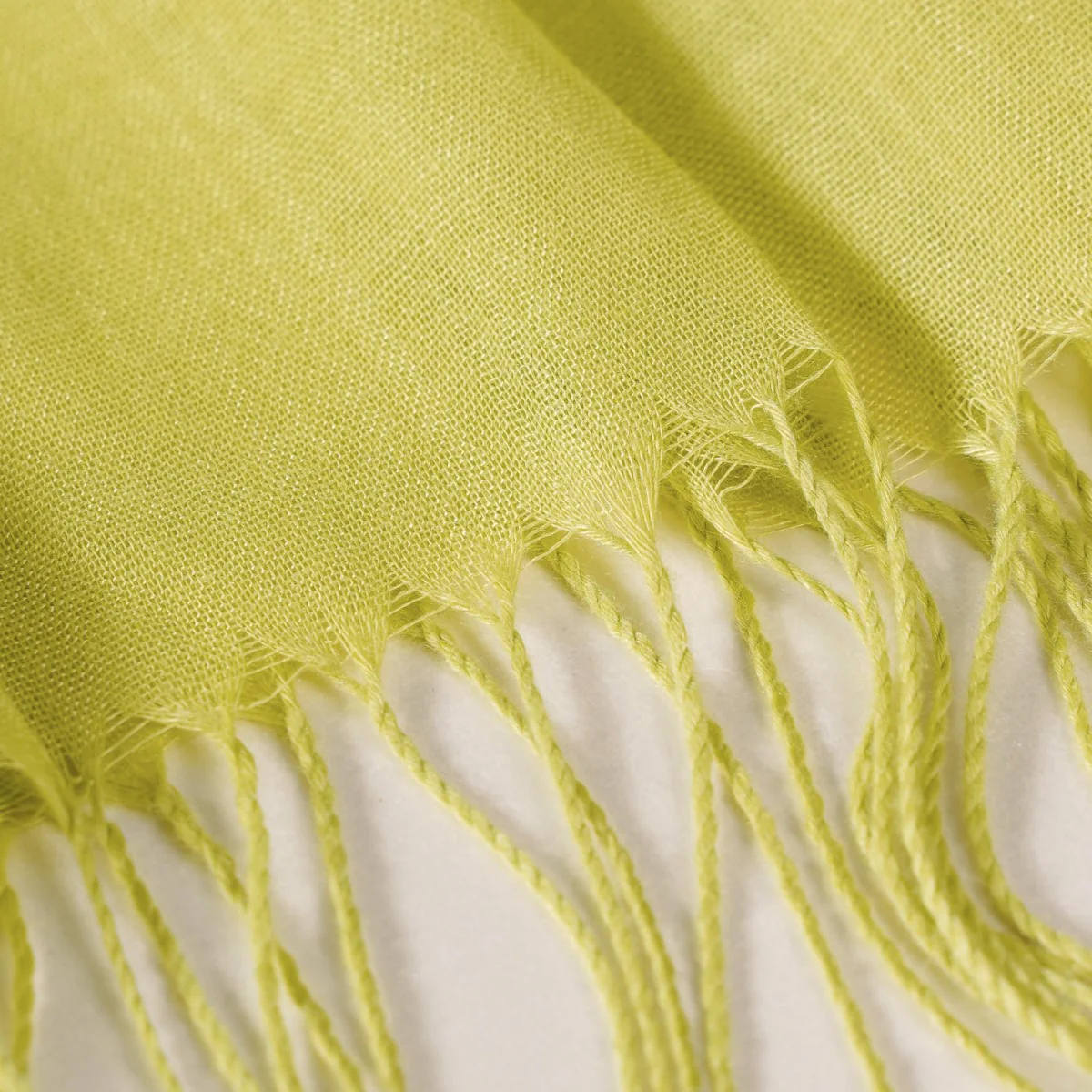 Pistachio Green Ladies Scarf With Fringes - Image 7