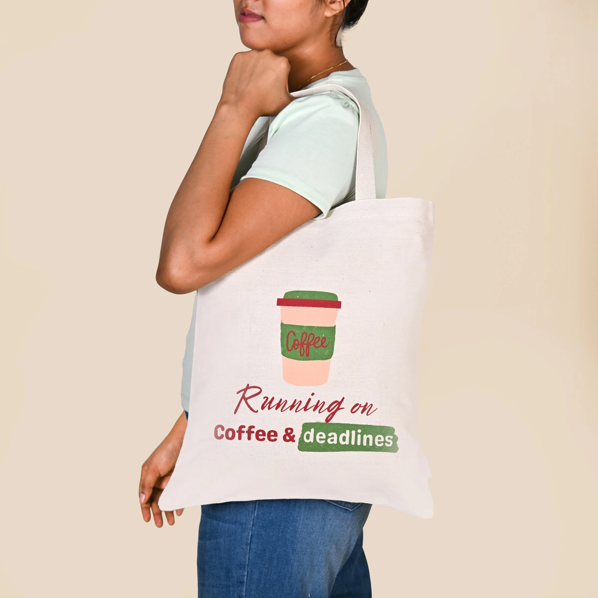 Pizza Coffee Canvas Tote Bag Set Of 2 - Image 2