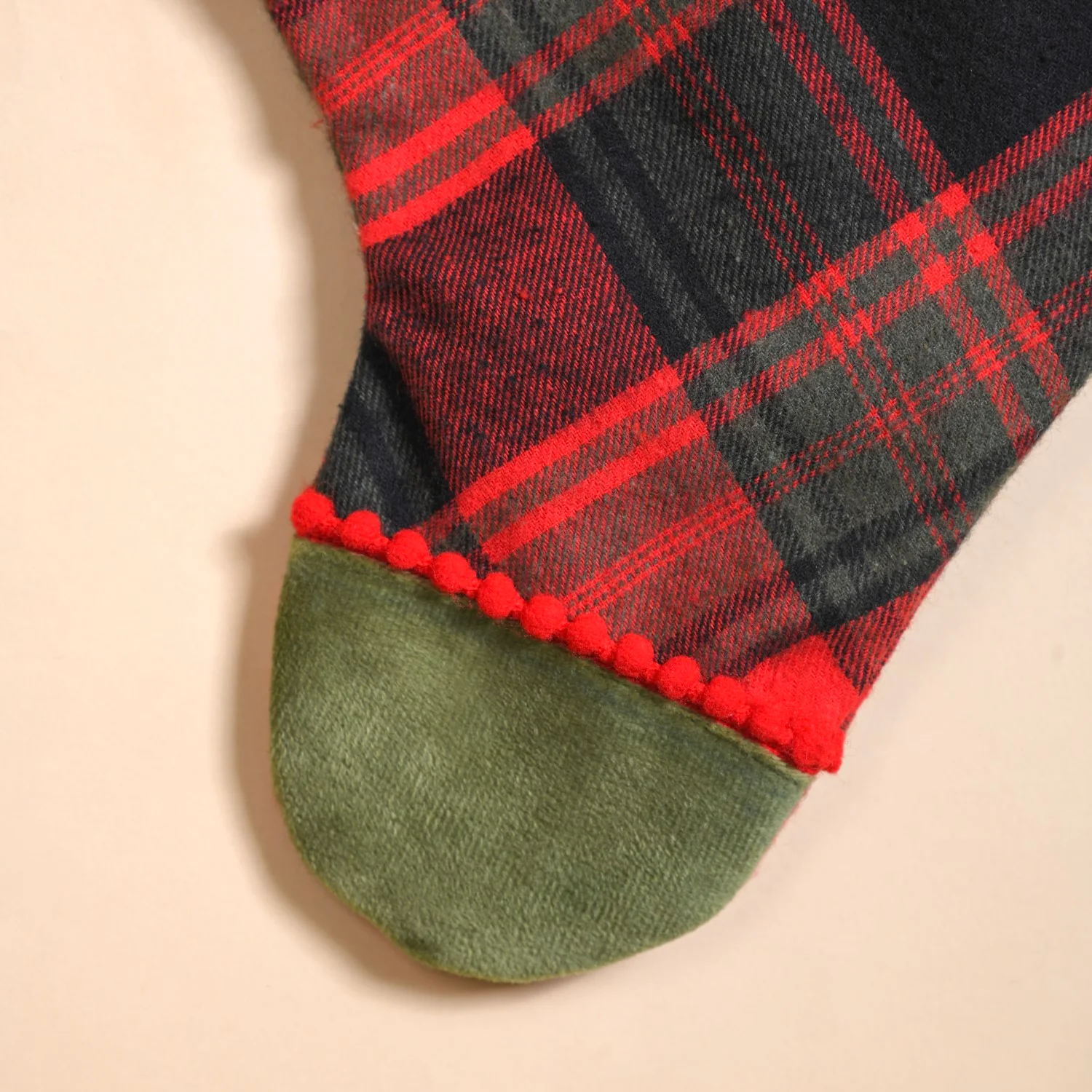 Plaid Bell Santa Stockings Set Of 2 - Image 8