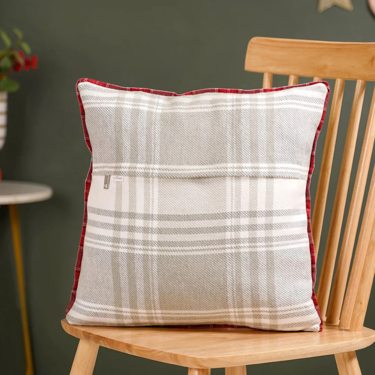 Christmas Heart Plaid Cushion Cover 16x16 Inch - Image 8