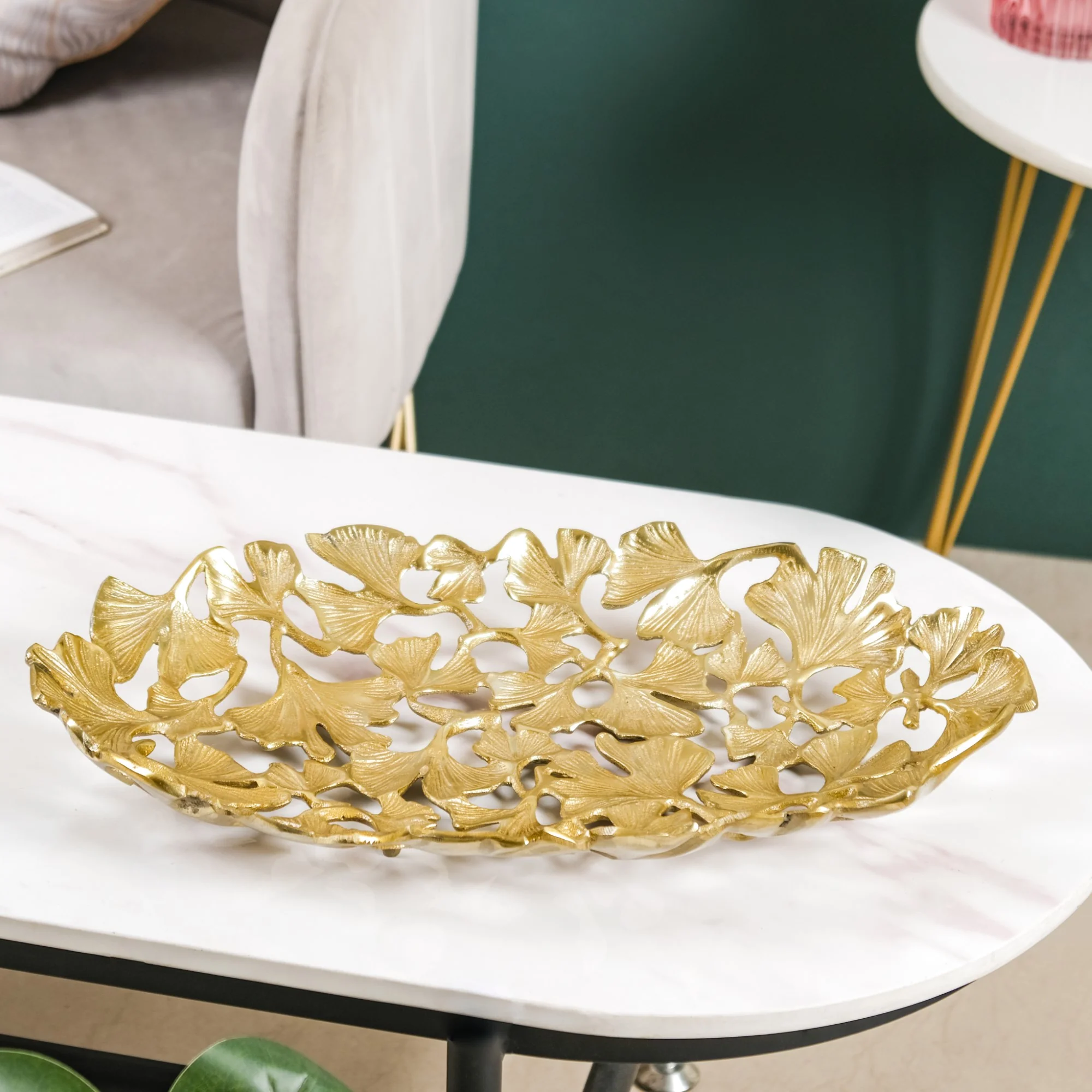 Platter Tray For Home Decor Gold 20 Inch - Image 9