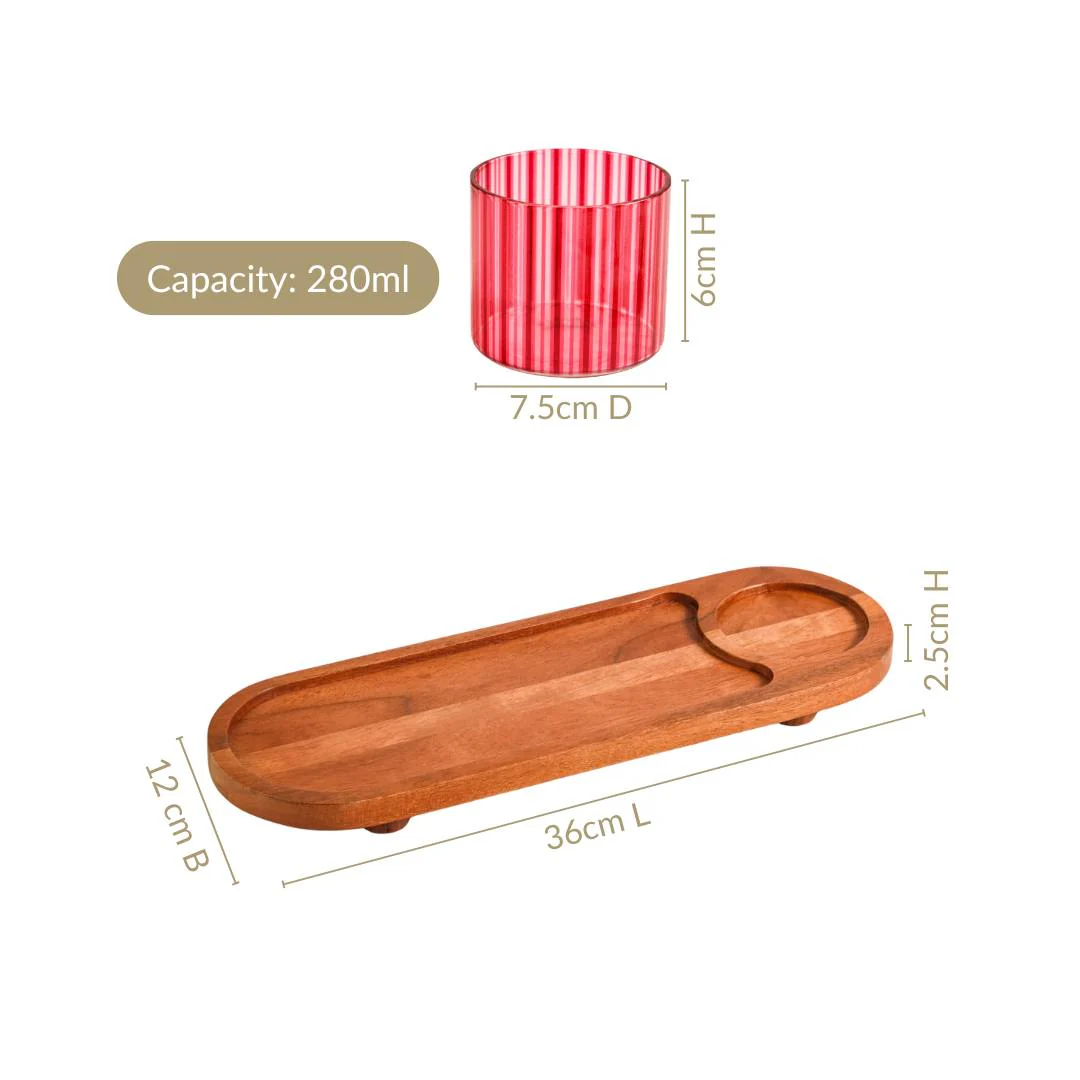 Platterazzi Serving Platter With Striped Bowl Set Of 2 - Image 4