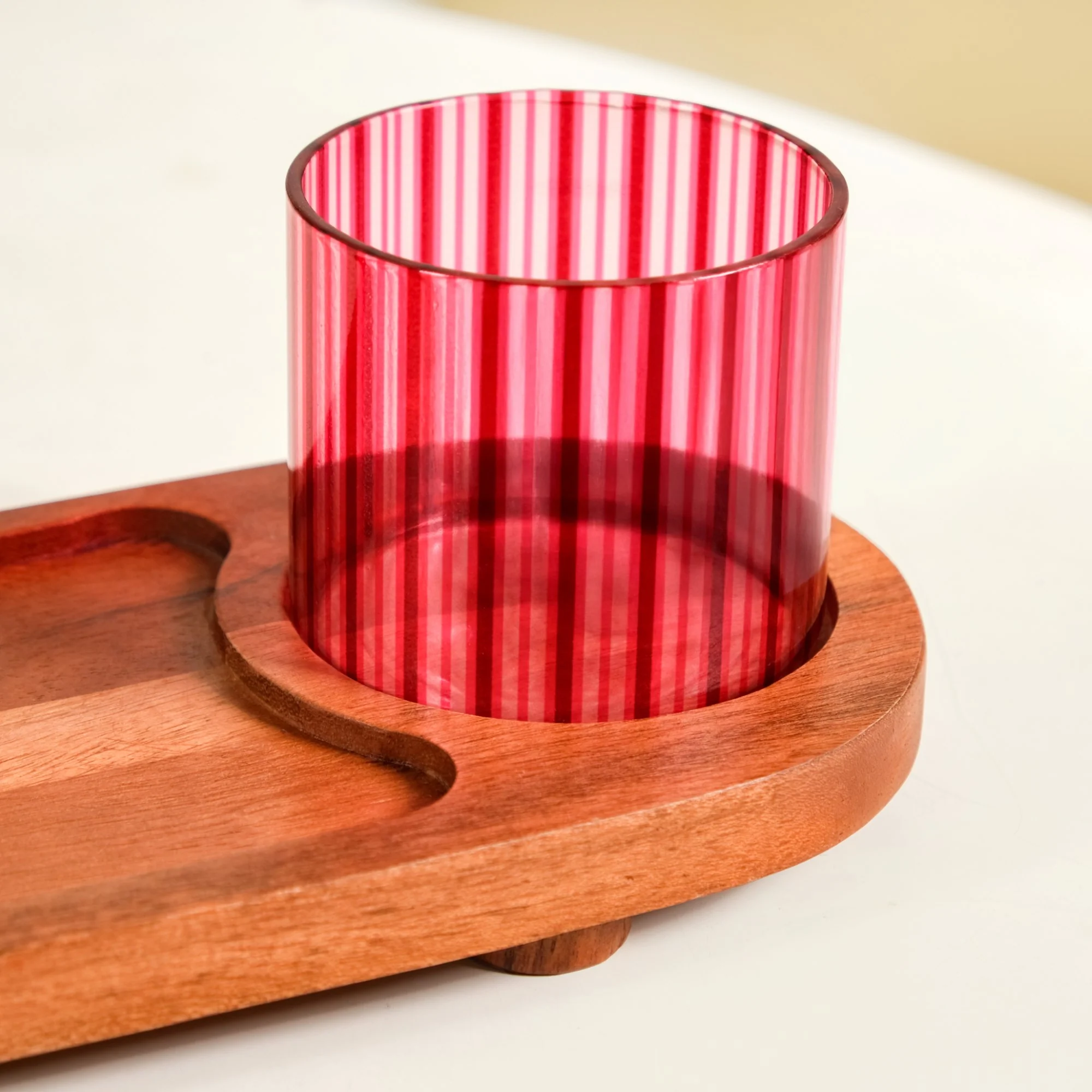 Platterazzi Serving Platter With Striped Bowl Set Of 2 - Image 5