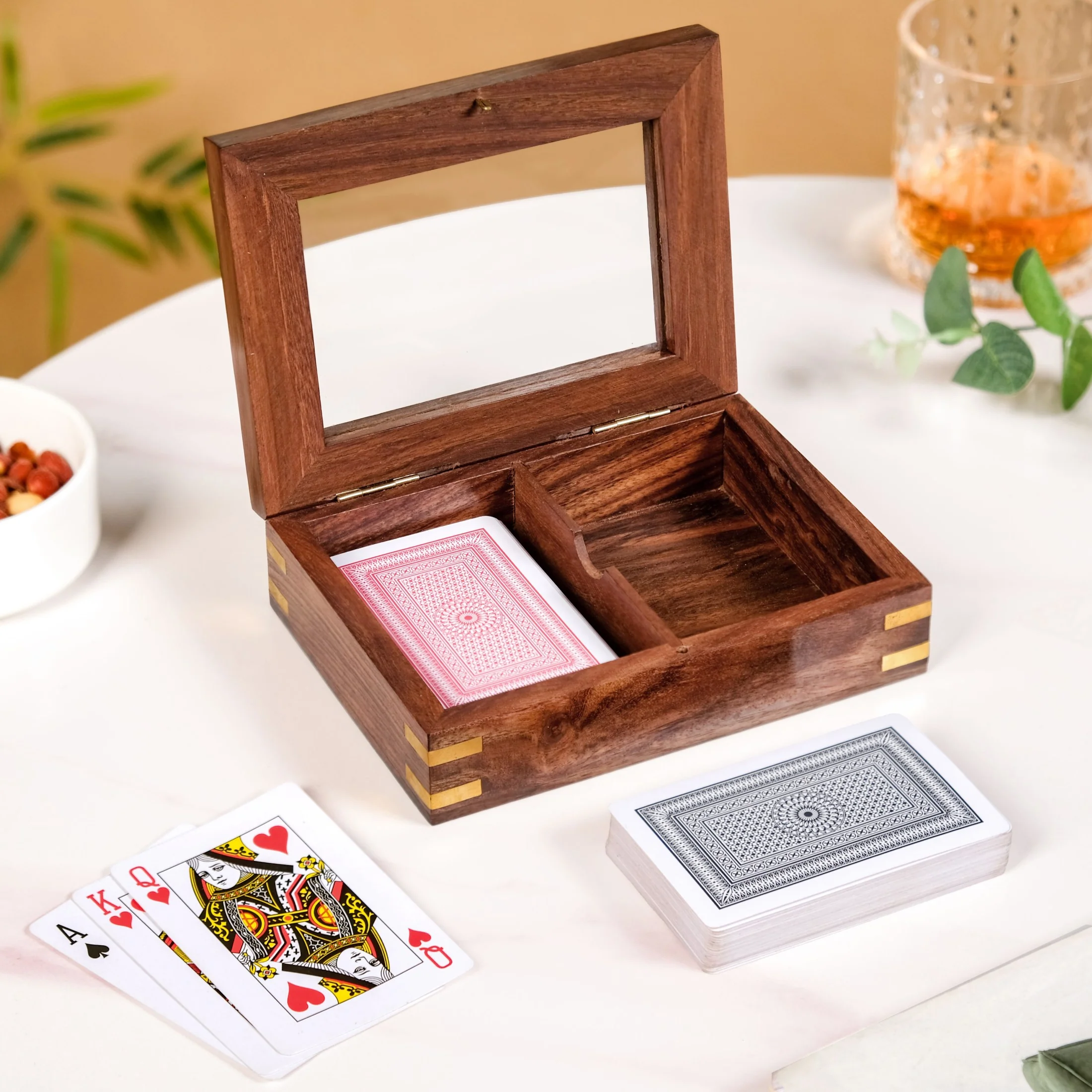 Playing Cards Set Of 2 in Wooden Display Box - Image 2