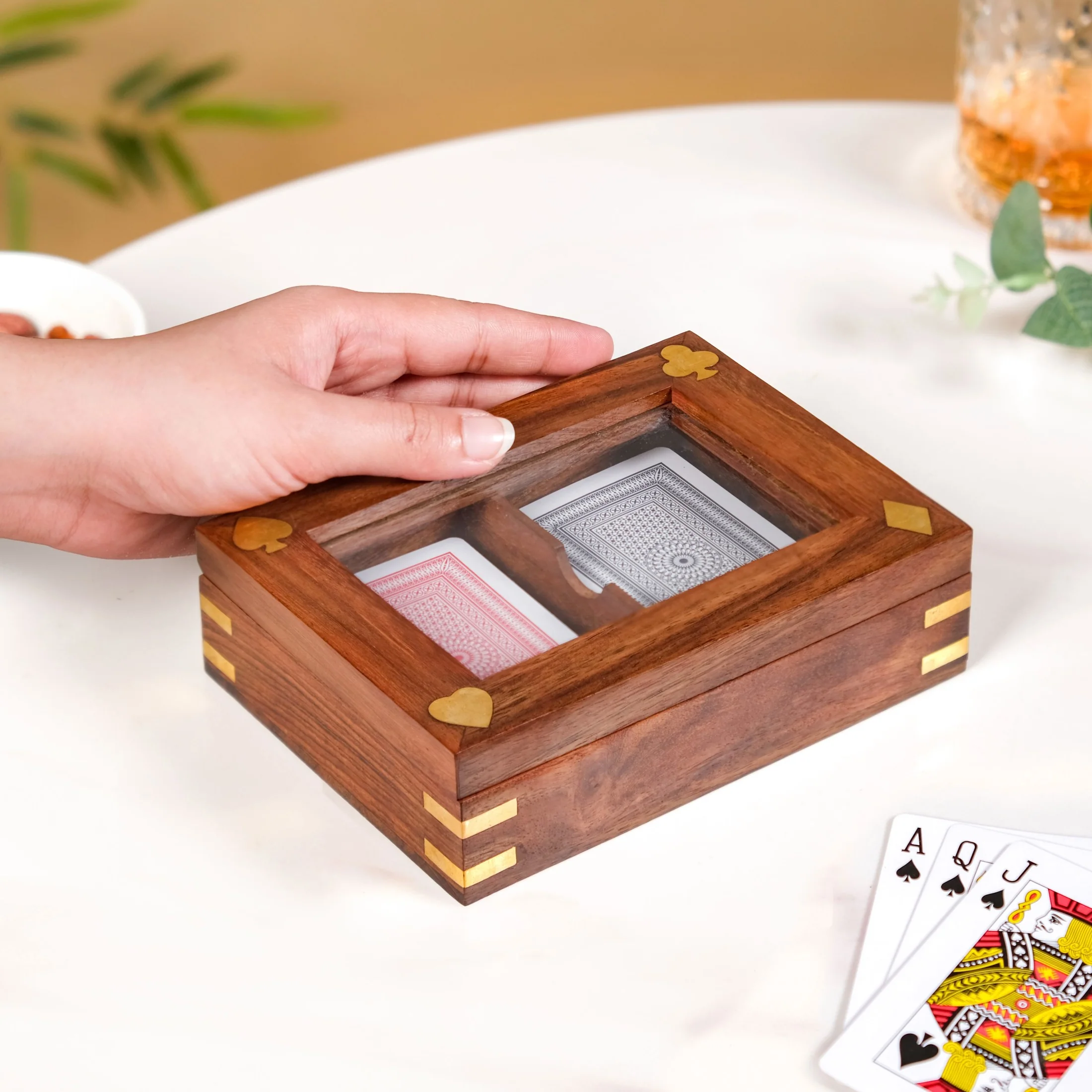 Playing Cards Set Of 2 in Wooden Display Box - Image 3